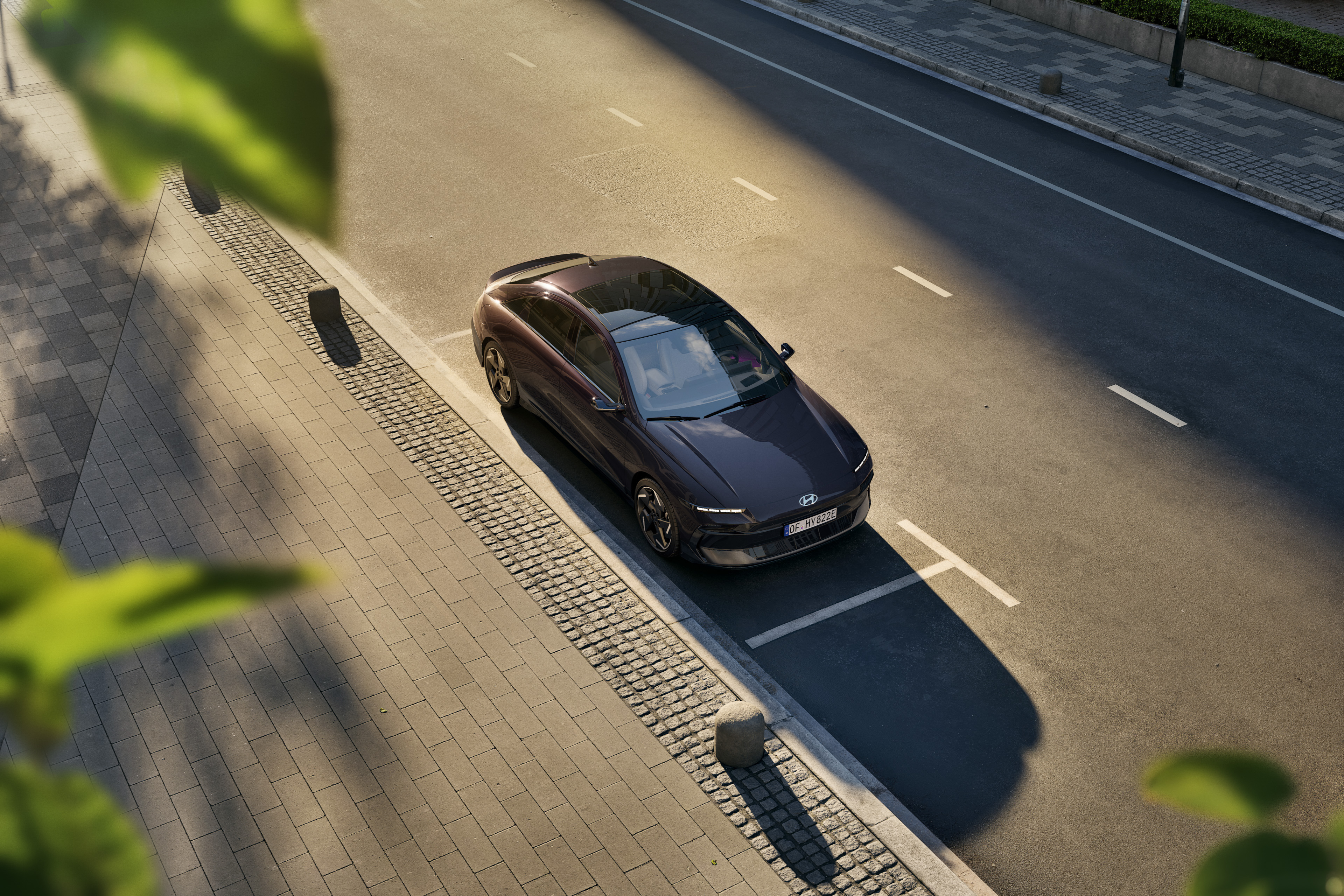 Hyundai Ioniq 6 Schrägansicht oben statisch