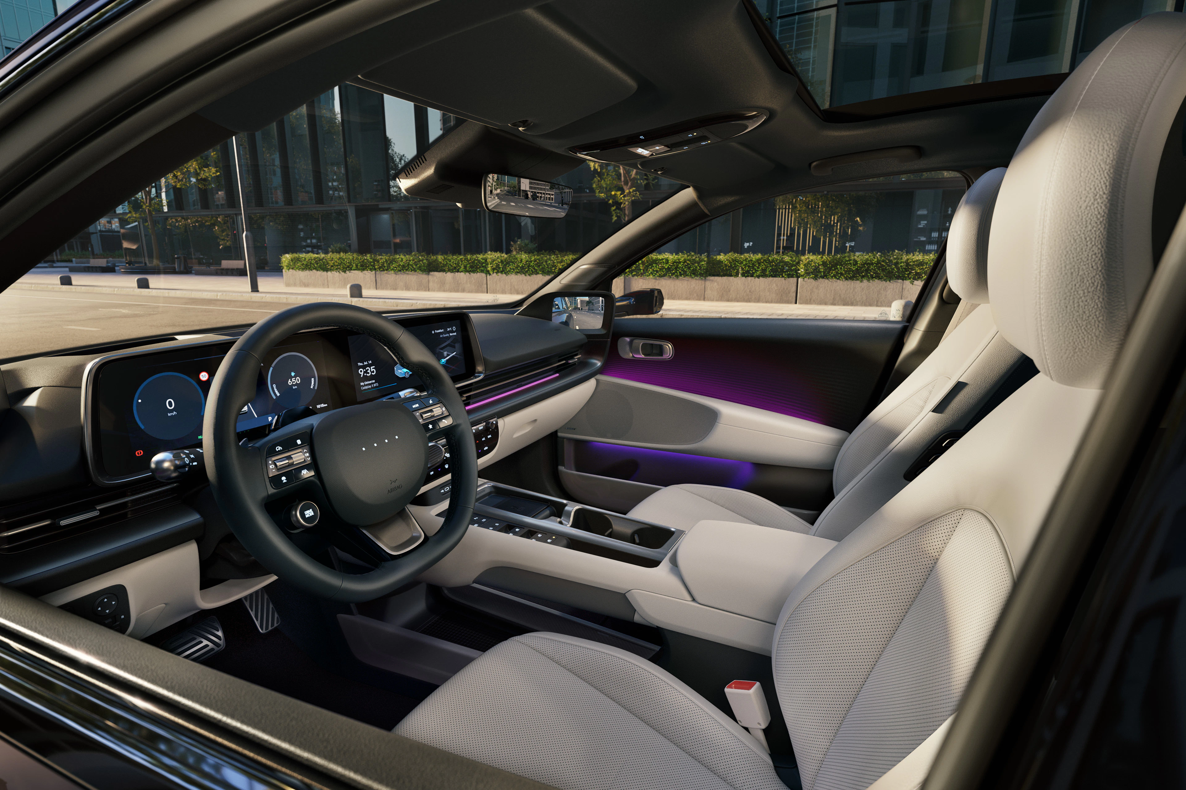Hyundai Ioniq 6 Innenansicht Cockpit Lenkrad