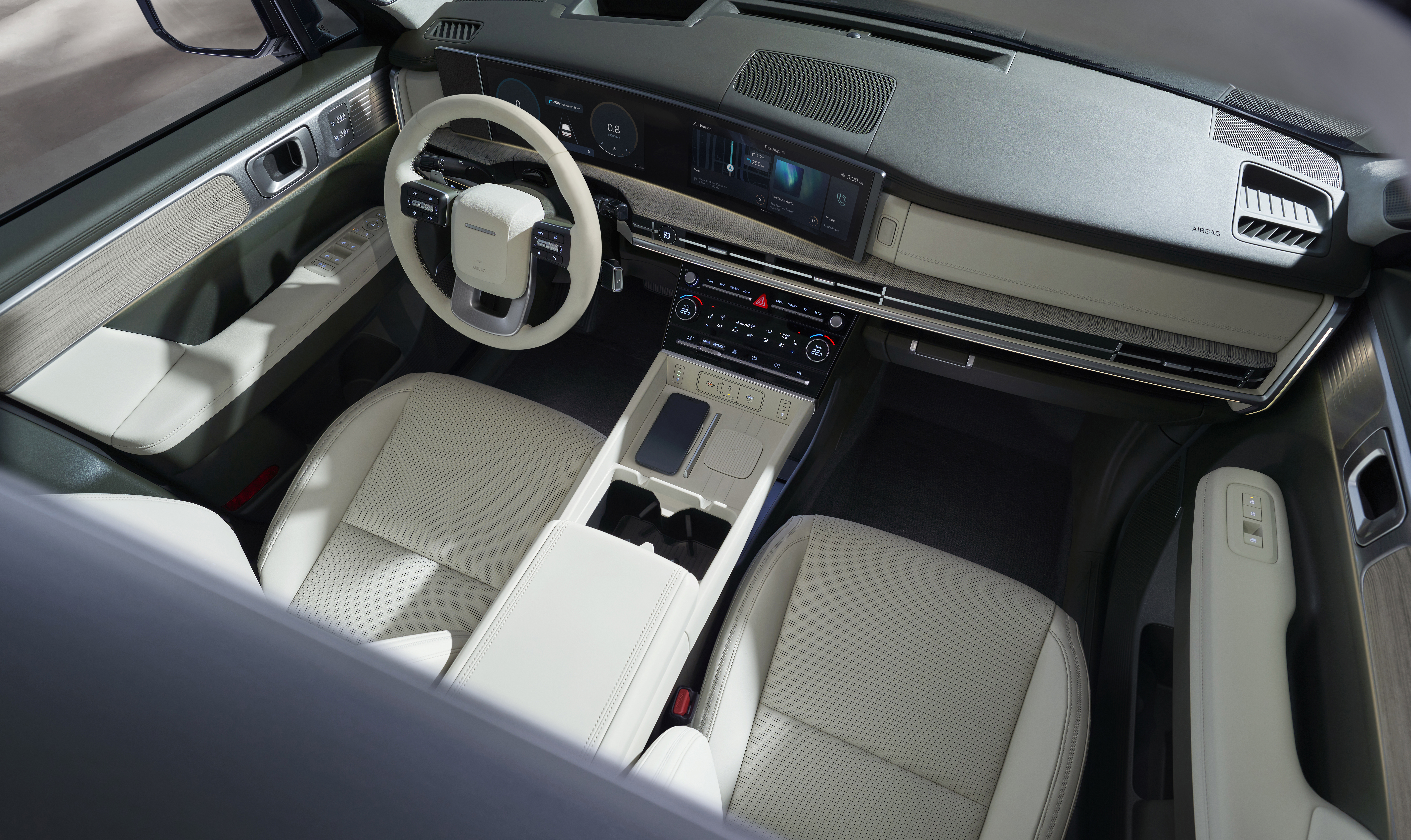 Hyundai Santa FE Hybrid Innenansicht Cockpit Detail