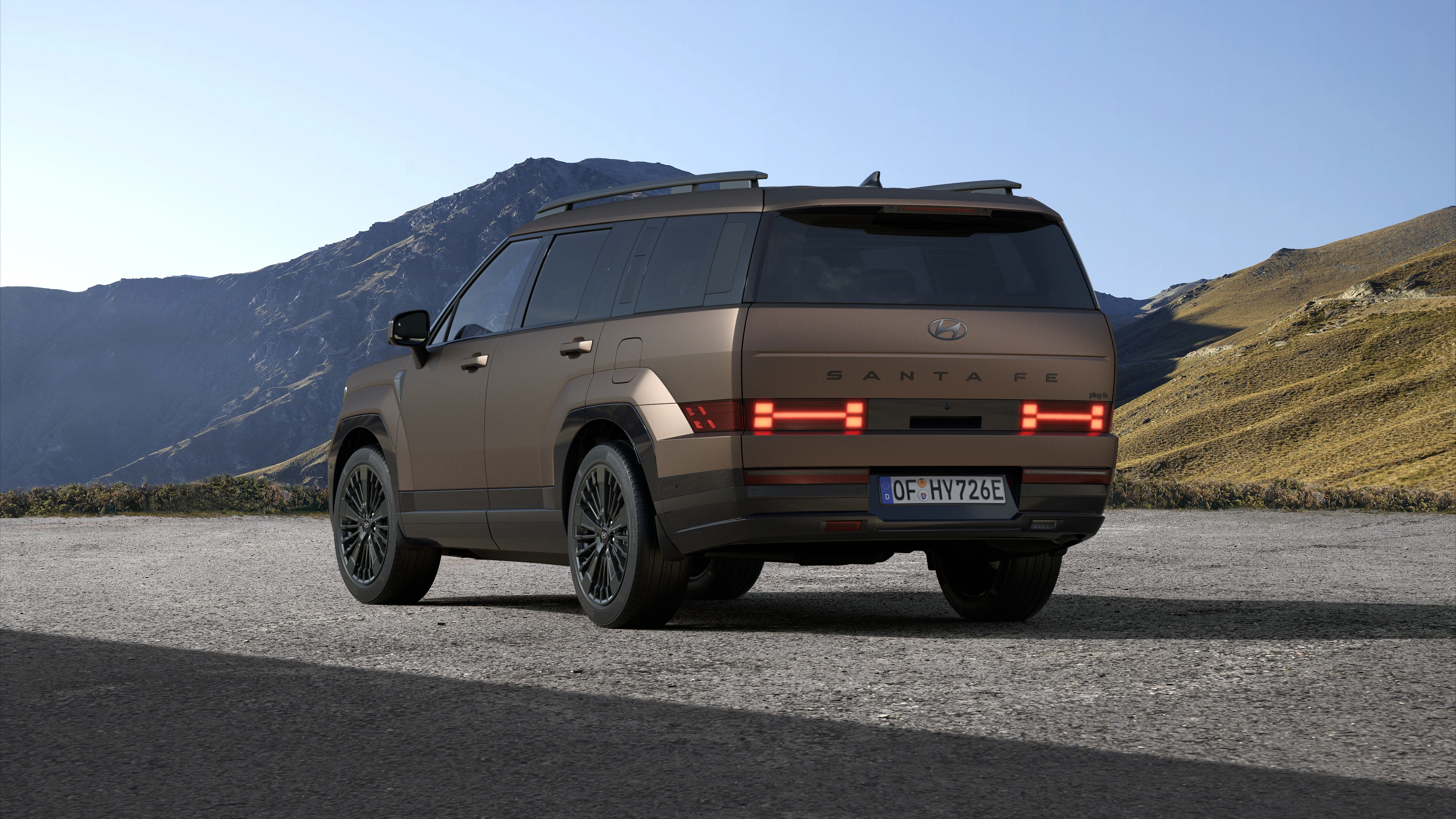 Hyundai Santa FE Hybrid Schreckansicht Heck statisch