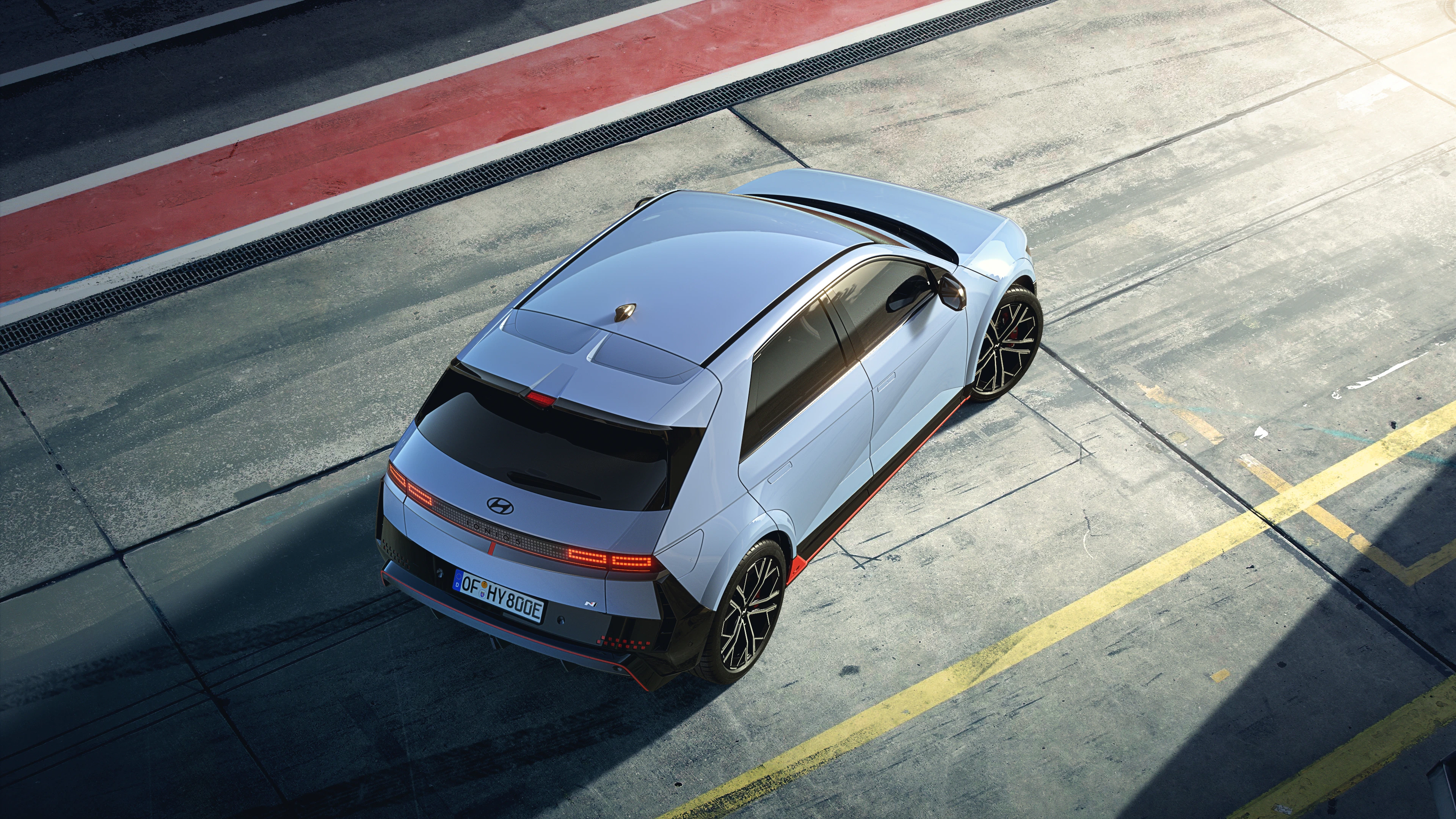 Hyundai Ioniq 5 N (NE) Schrägansicht oben Heck statisch