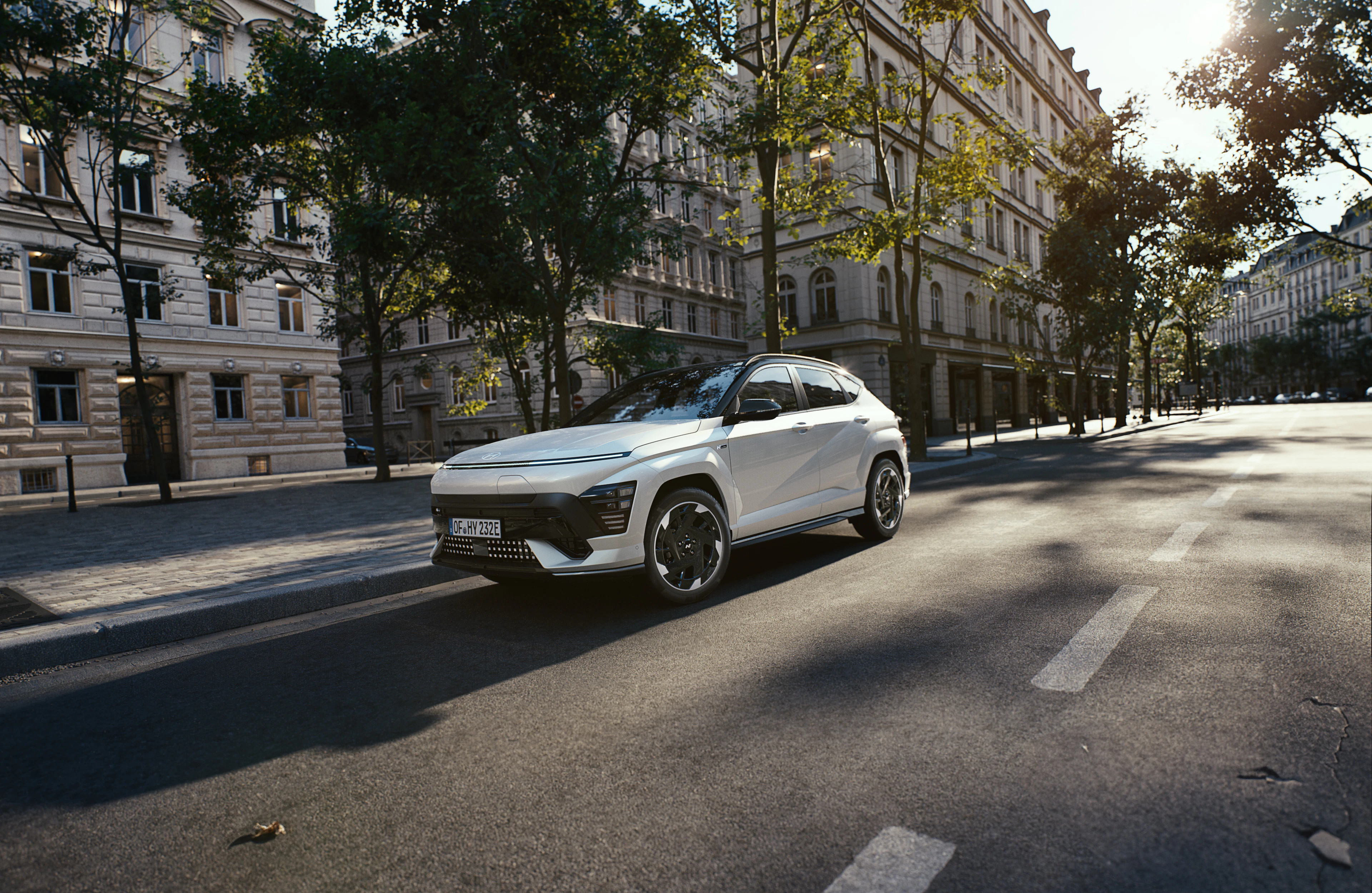 Hyundai KONA Elektro N Line (SX2) Schrägansicht Front dynamisch