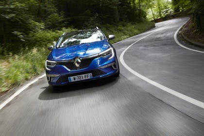 Renault Mégane Grandtour IV Aussenansicht Front dynamisch blau