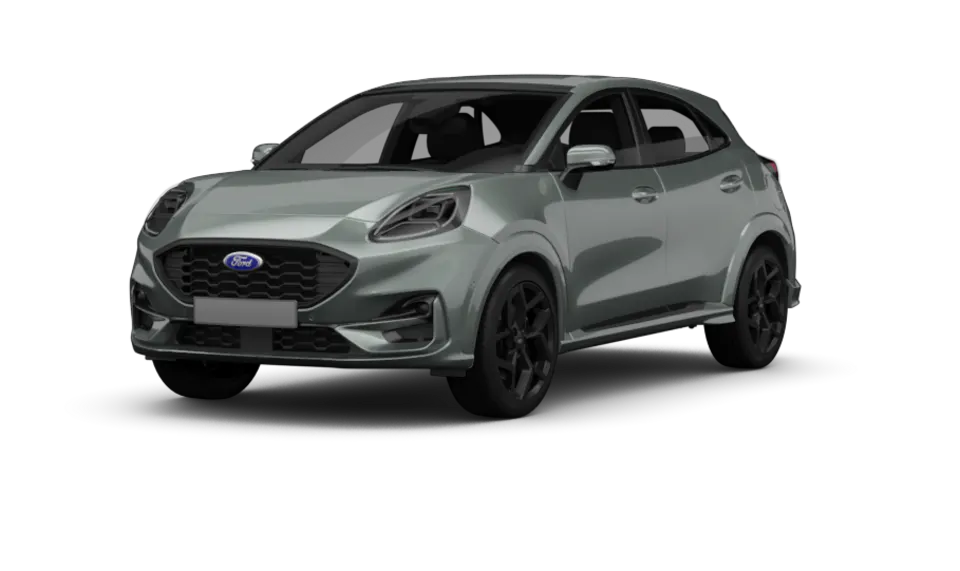 Freisteller eines Ford Puma in Cactus Grey - Ansicht Schräg vorne