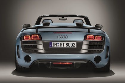 Audi R8 Aussenansicht Heck Studio statisch blau