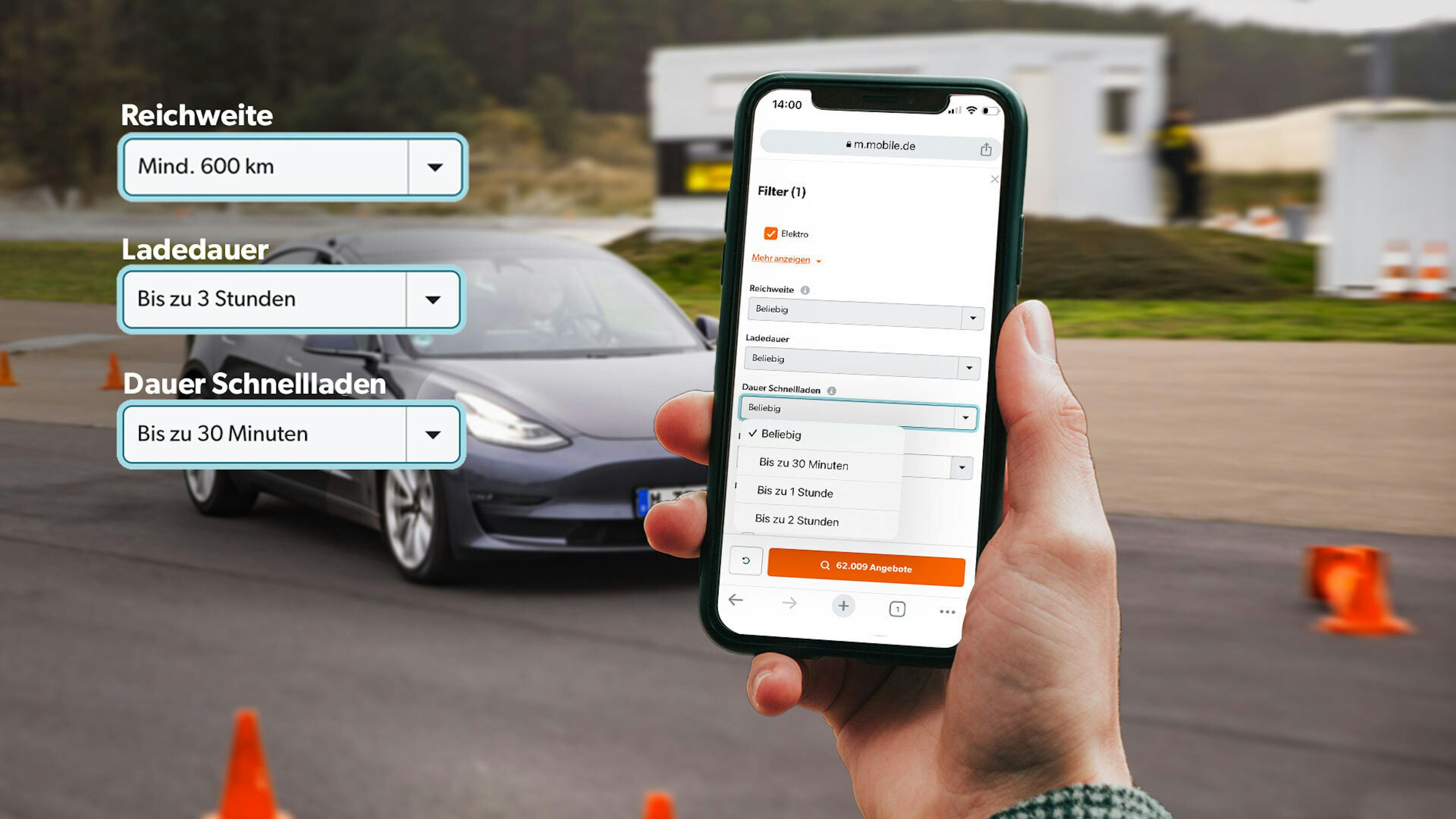Auf mobile.de gibt es jetzt neue Filter speziell für die Suche nach dem passenden Elektroauto.