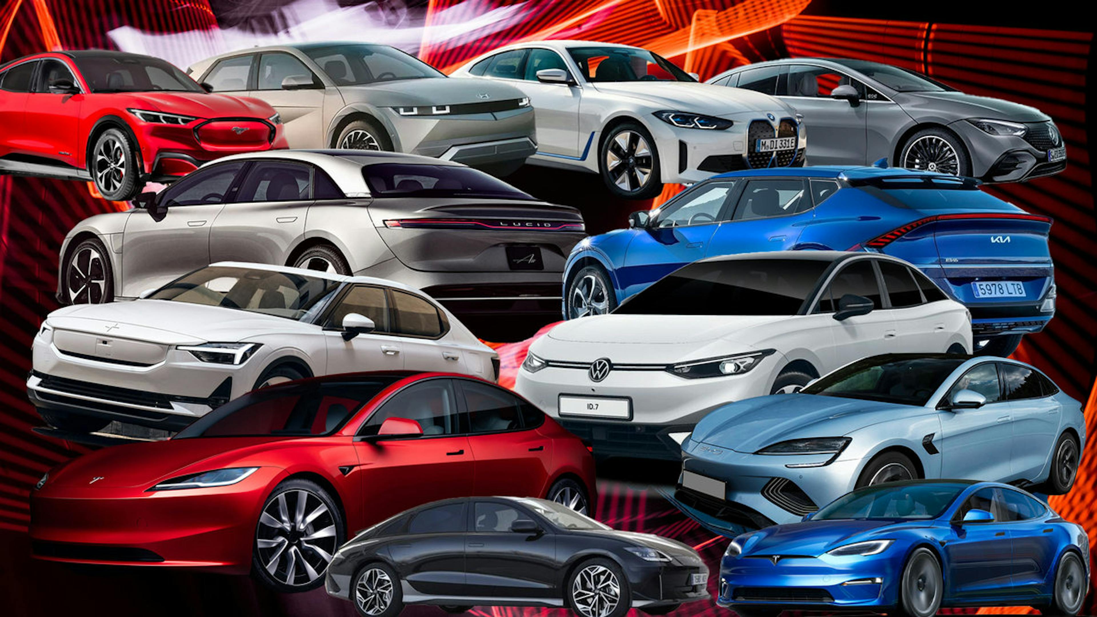 Image montage with electric vehicles