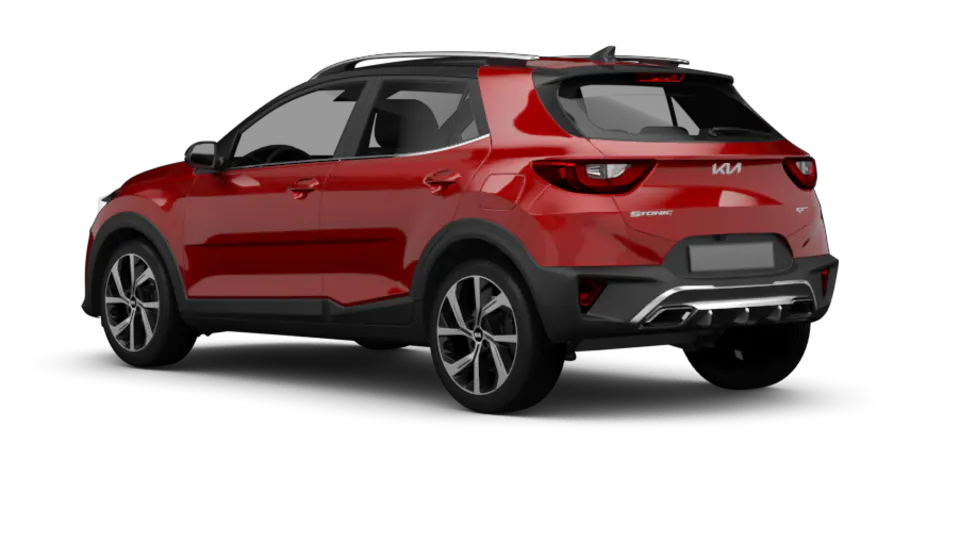 Freisteller eines Kia Stonic in Signalrot Metallic - Ansicht schräg hinten