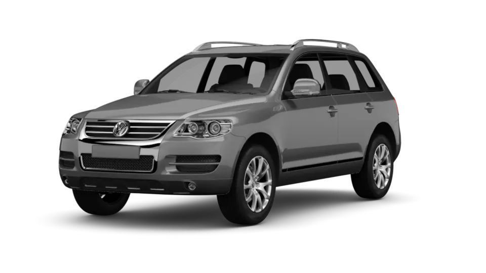 Freisteller eines VW Touareg (7L) in Atacamagrau Metallic - Ansicht Schräg vorne