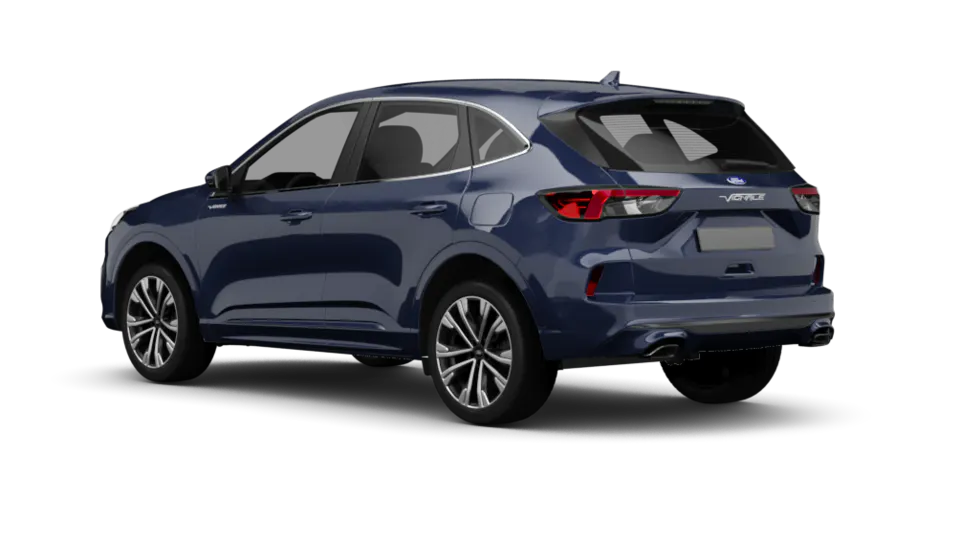 Freisteller eines Ford Kuga (3. Generation) in Panther-Blau Metallic - Ansicht schräg hinten