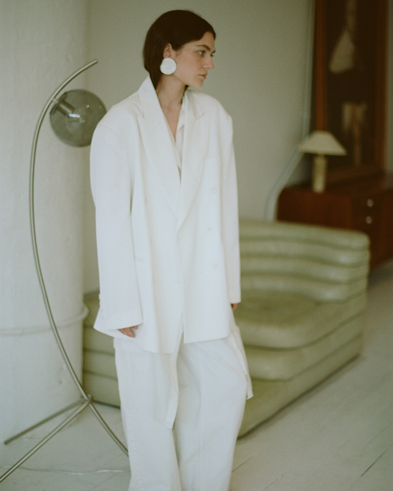 MOON EARRINGS, WHITE