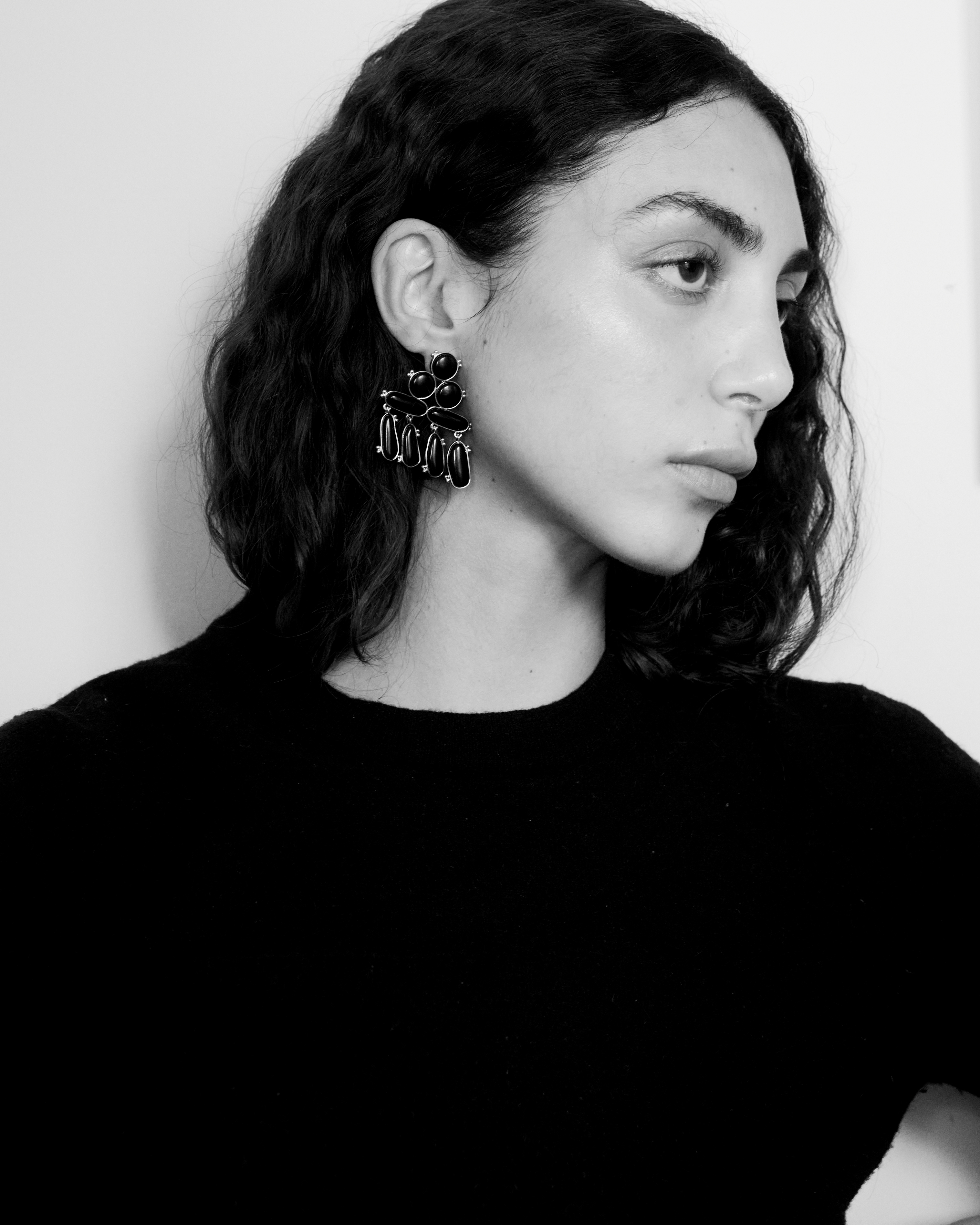 OPHELIA EARRINGS, ONYX