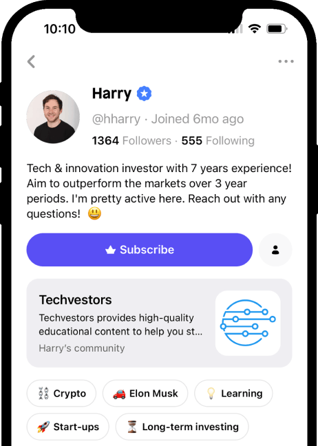 Harry Harrison's techvestor community on the Shares app