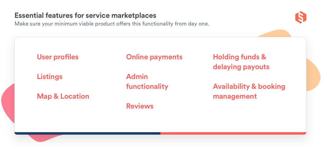 A stylized list of the essential online service marketplace features