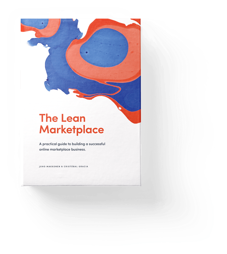 Cover of "The Lean Marketplace": A book co-authored by Sharetribe's CEO Juho Makkonen on how to create a marketplace.