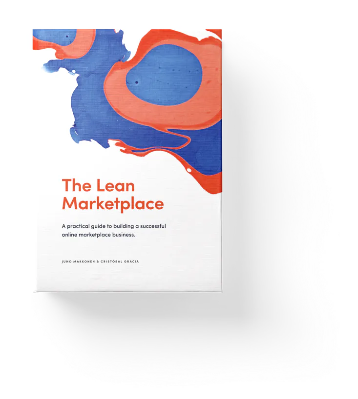 Cover of "The Lean Marketplace": A book co-authored by Sharetribe's CEO Juho Makkonen on how to create a marketplace.