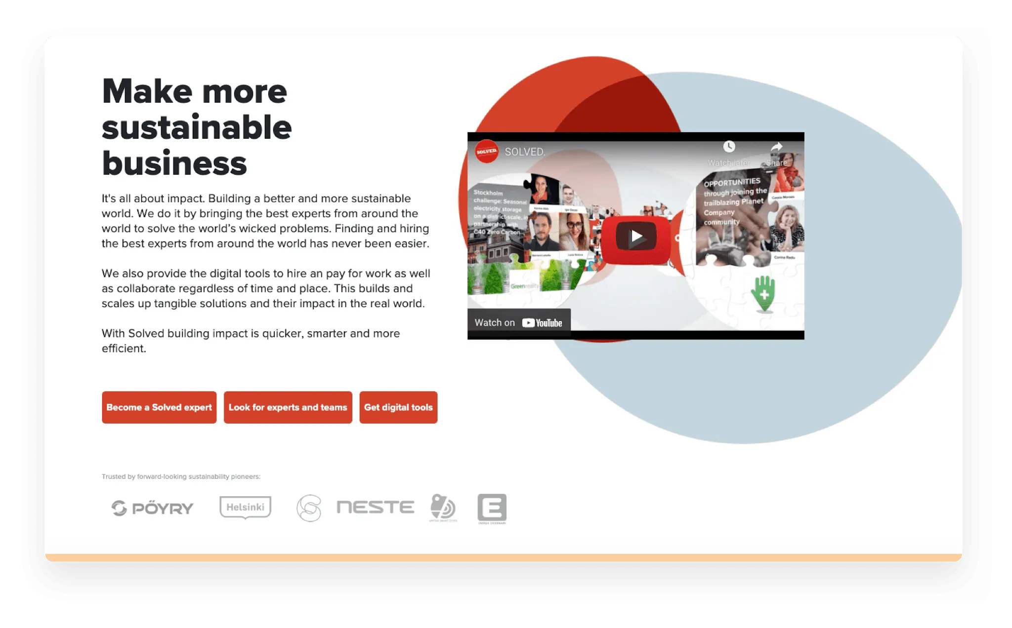 Screenshot of Solved marketplace website