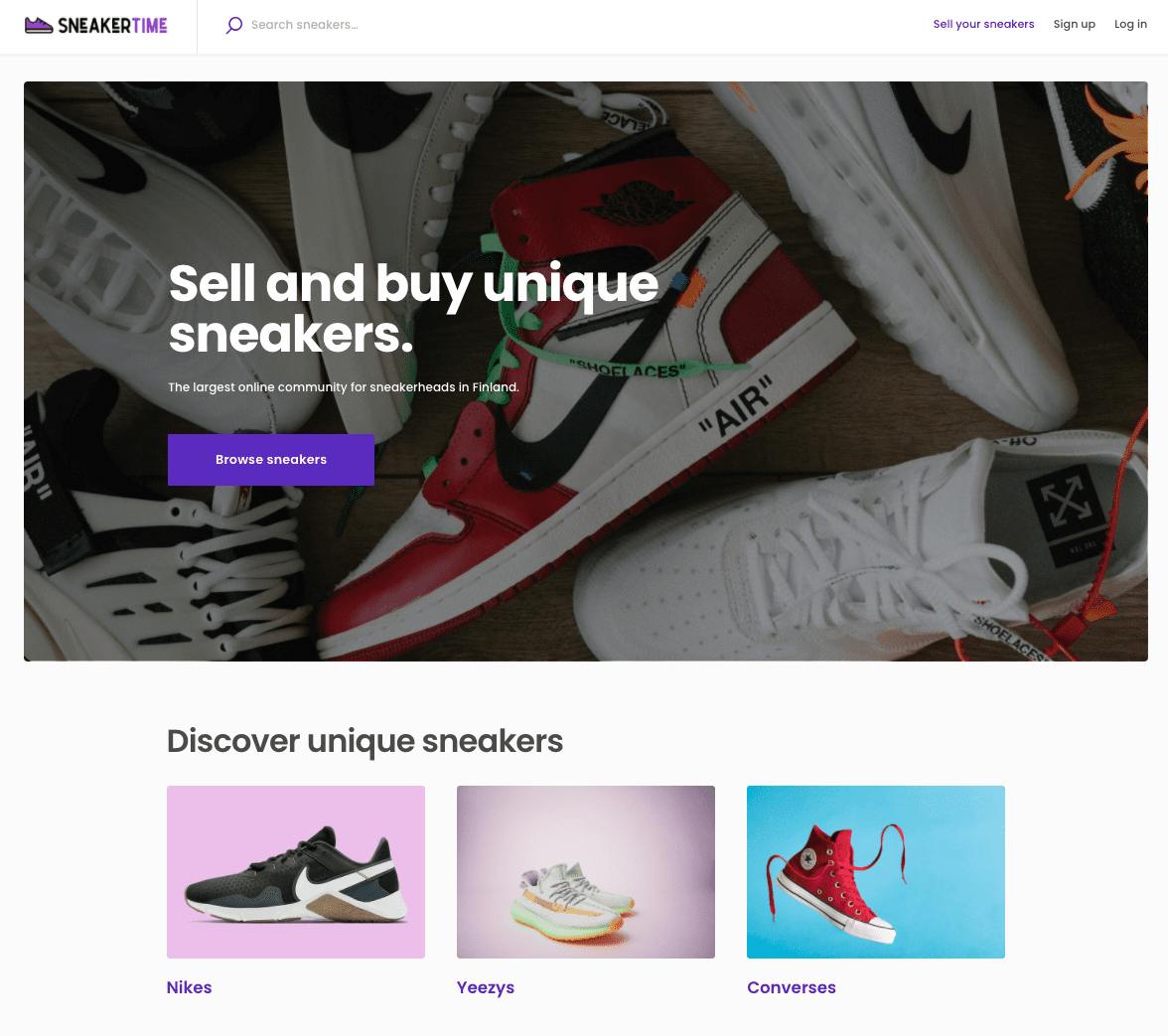 Example of a multi-vendor marketplace landing page.