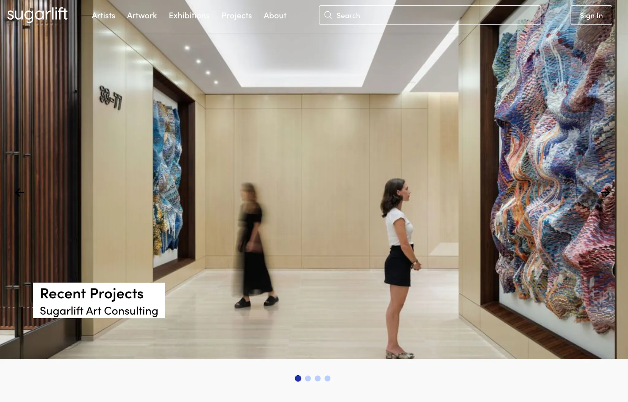 Sharetribe customer Sugarlift's landing page. It's a website like Amazon for buying and selling art.