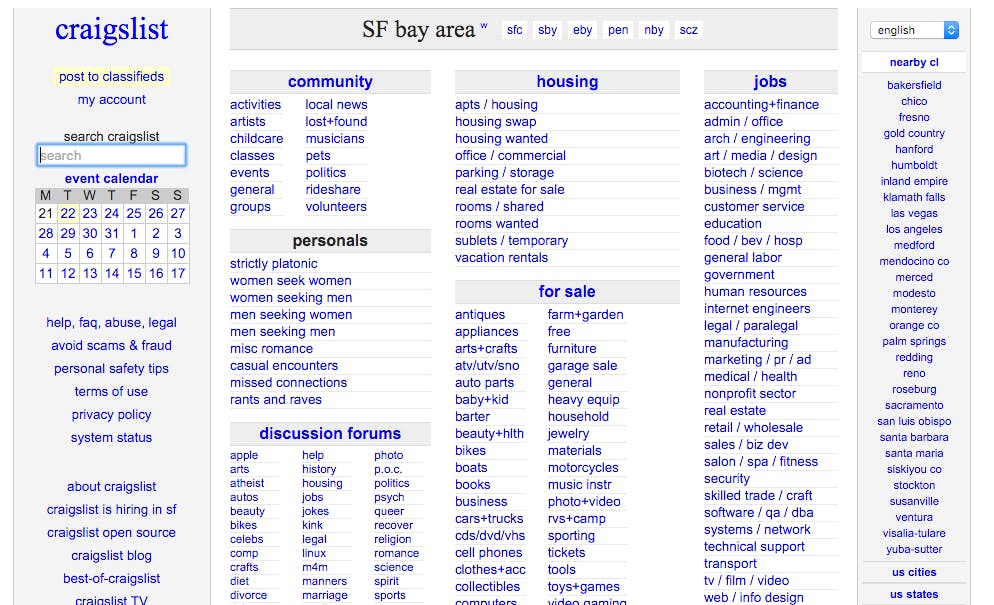 Craigslist screenshot