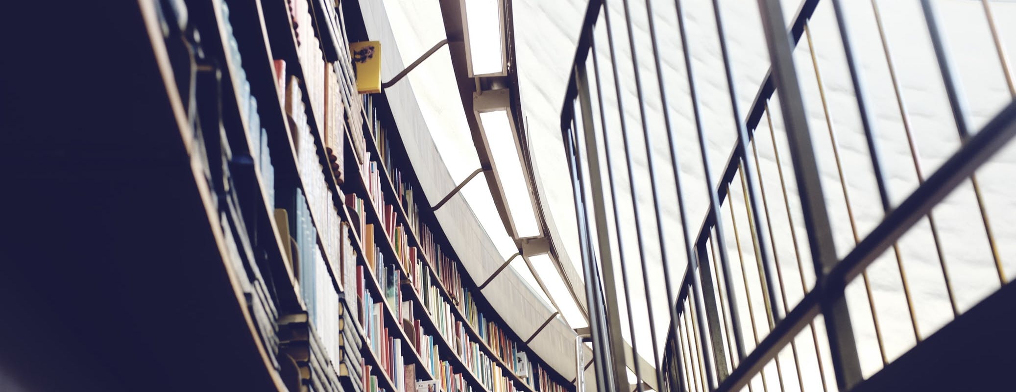 A round library wall filled with books faced by a railing. Photo by Patrik Göthe on Unsplash.