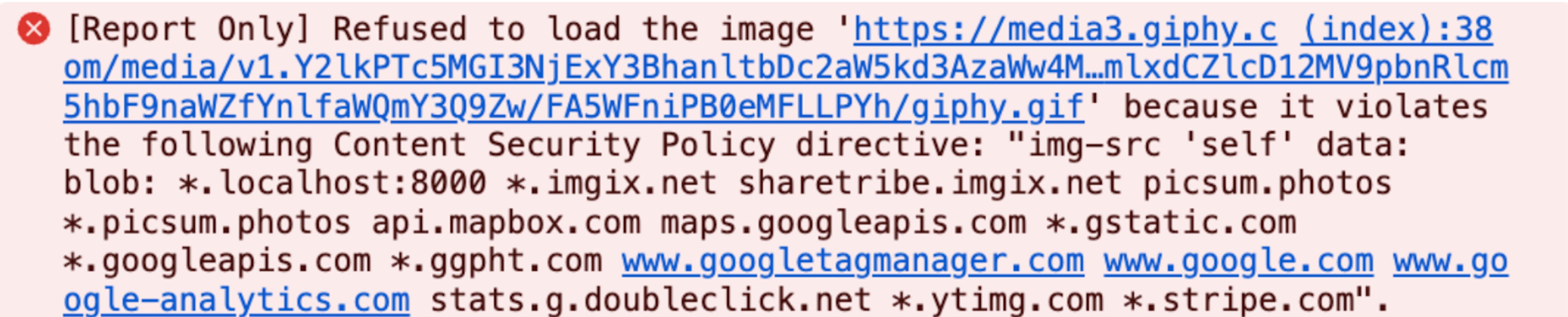 A screenshot showing a warning message from the developer tools console in Chrome.