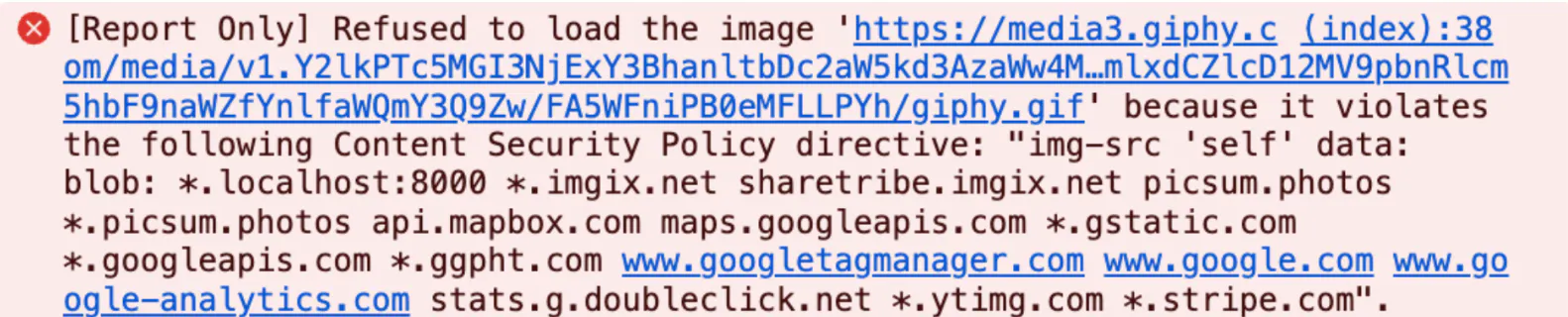 A screenshot showing a warning message from the developer tools console in Chrome.