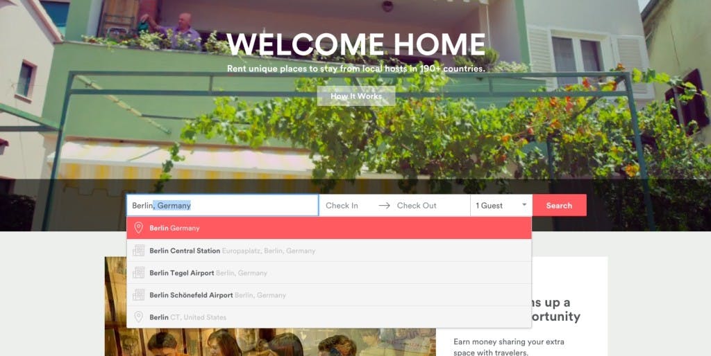 Airbnb makes location search easier with autocomplete