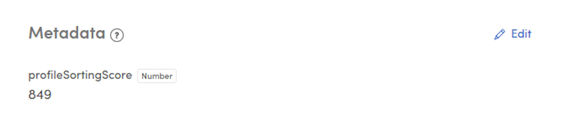 Screenshot of the metadata value in Sharetribe Console