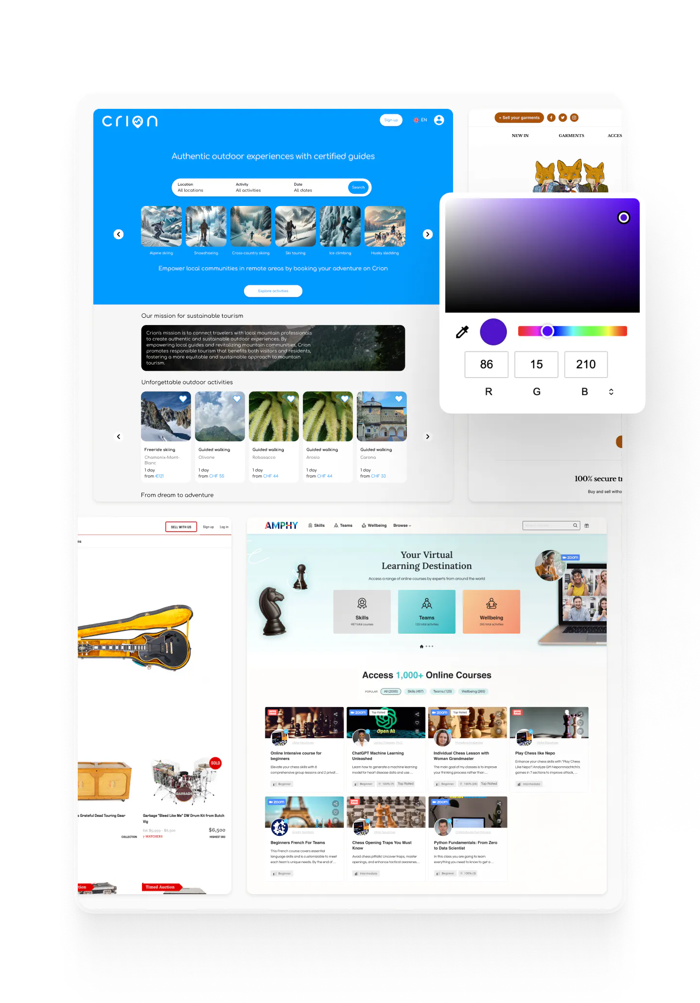 Examples of custom-designed Sharetribe-powered marketplaces
