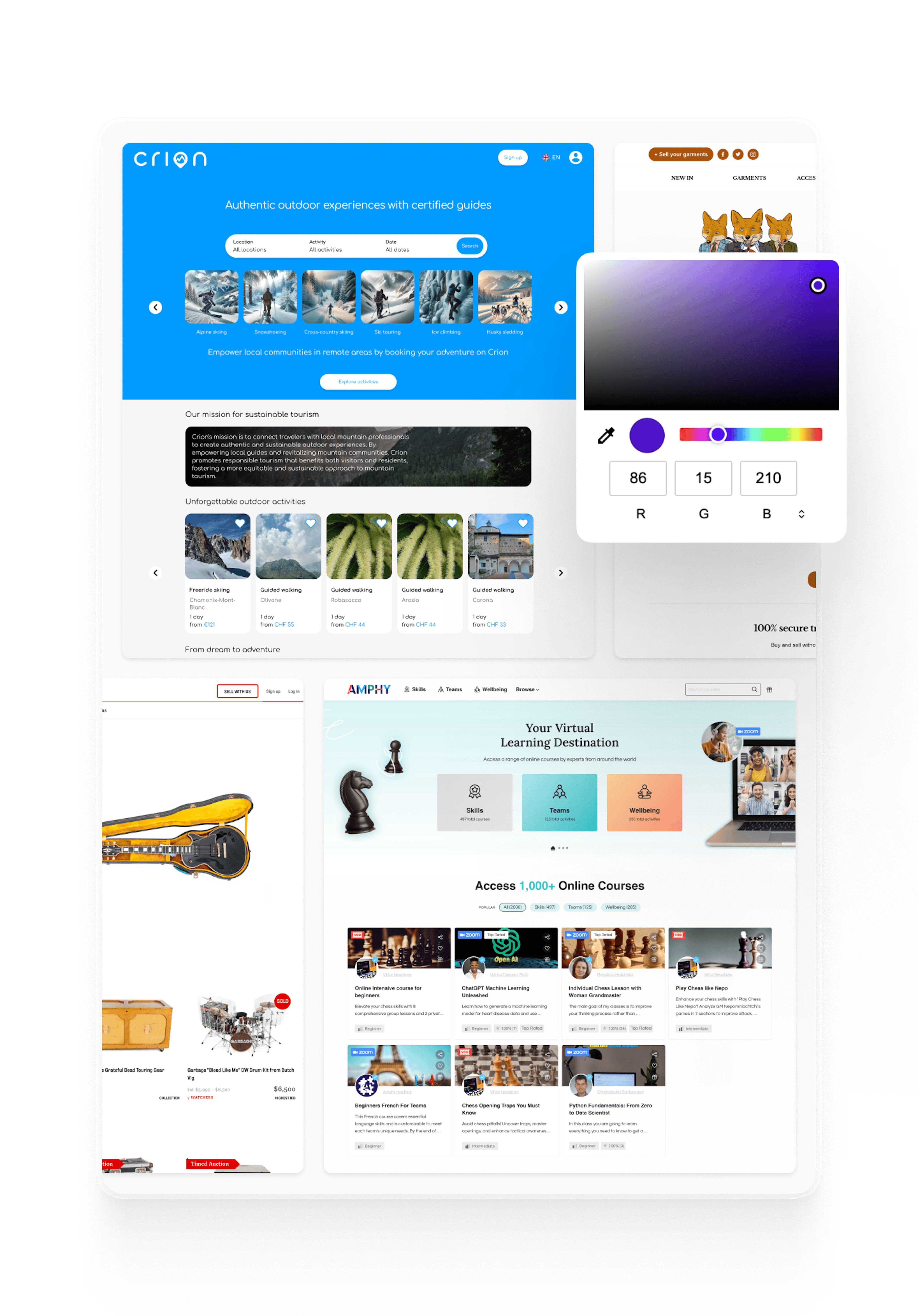 Examples of custom-designed Sharetribe-powered marketplaces