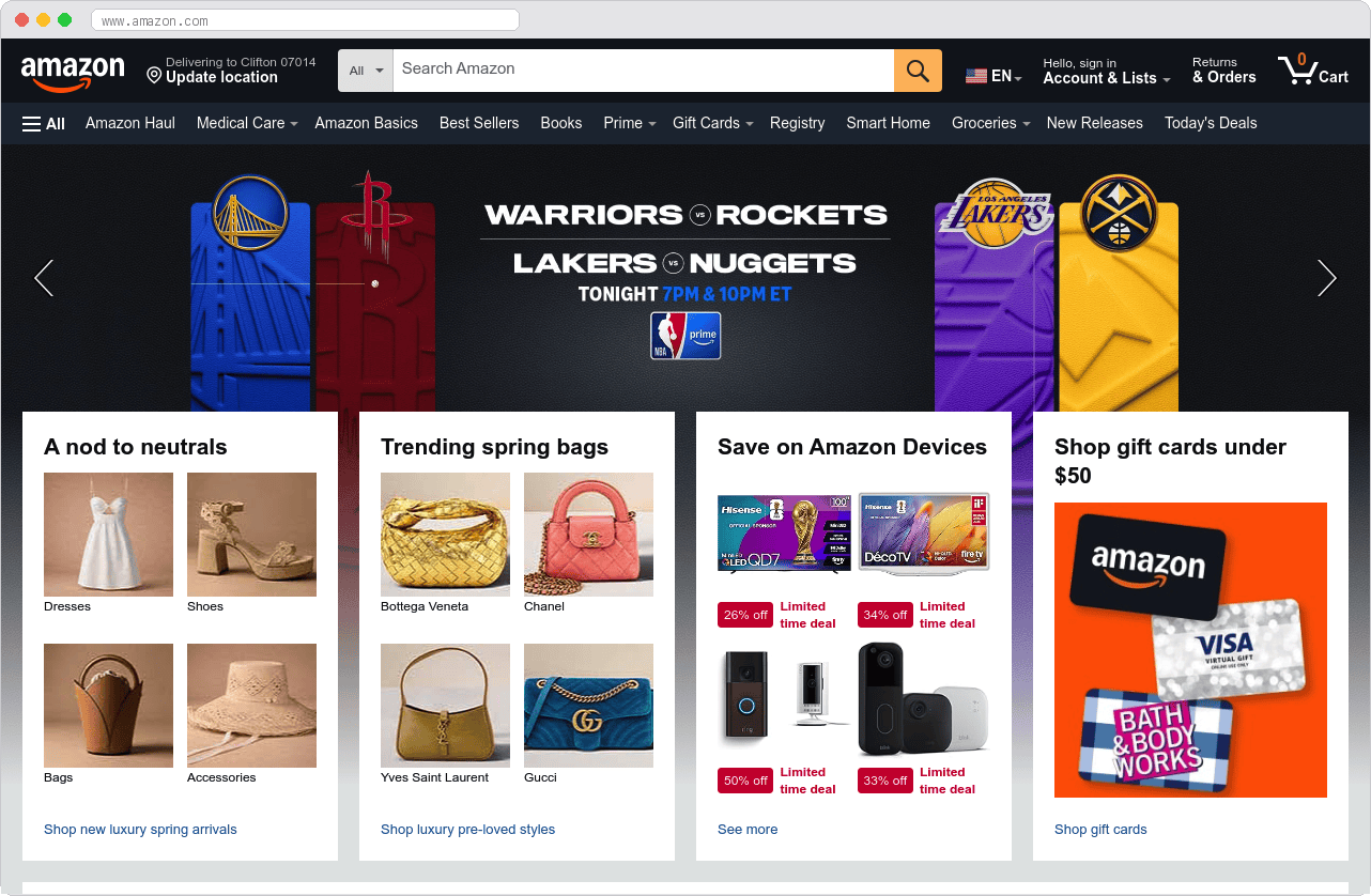 Amazon marketplace homepage screenshot
