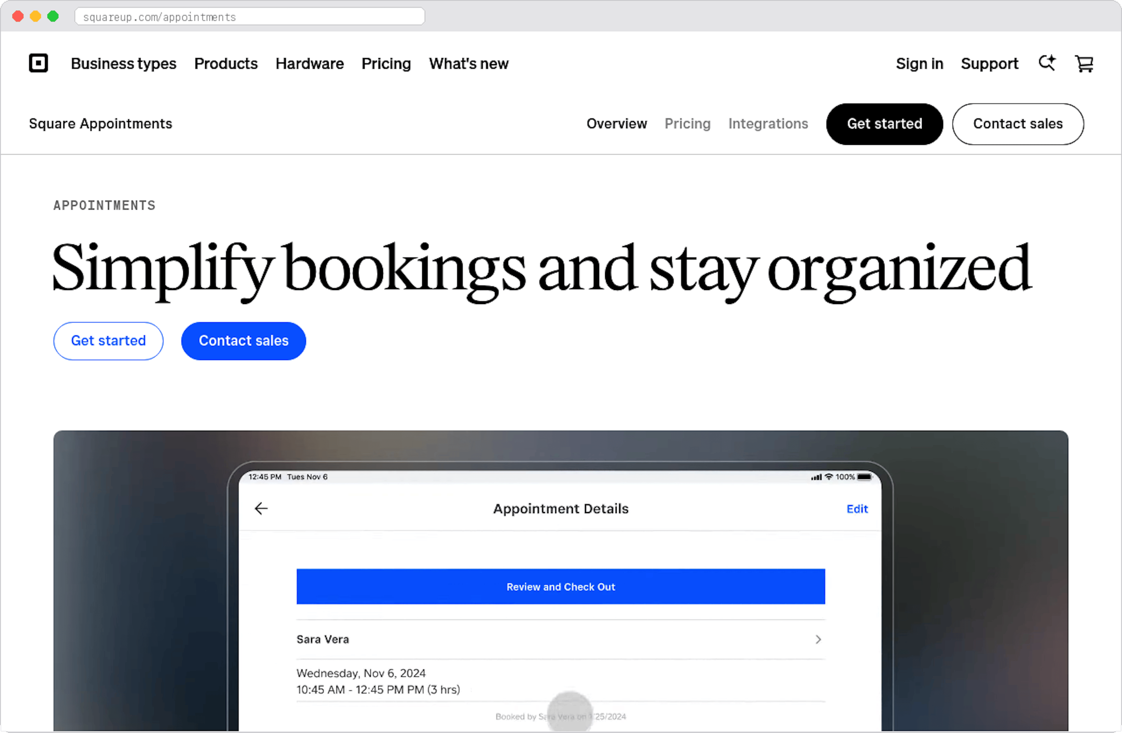 Square Appointments marketplace homepage screenshot