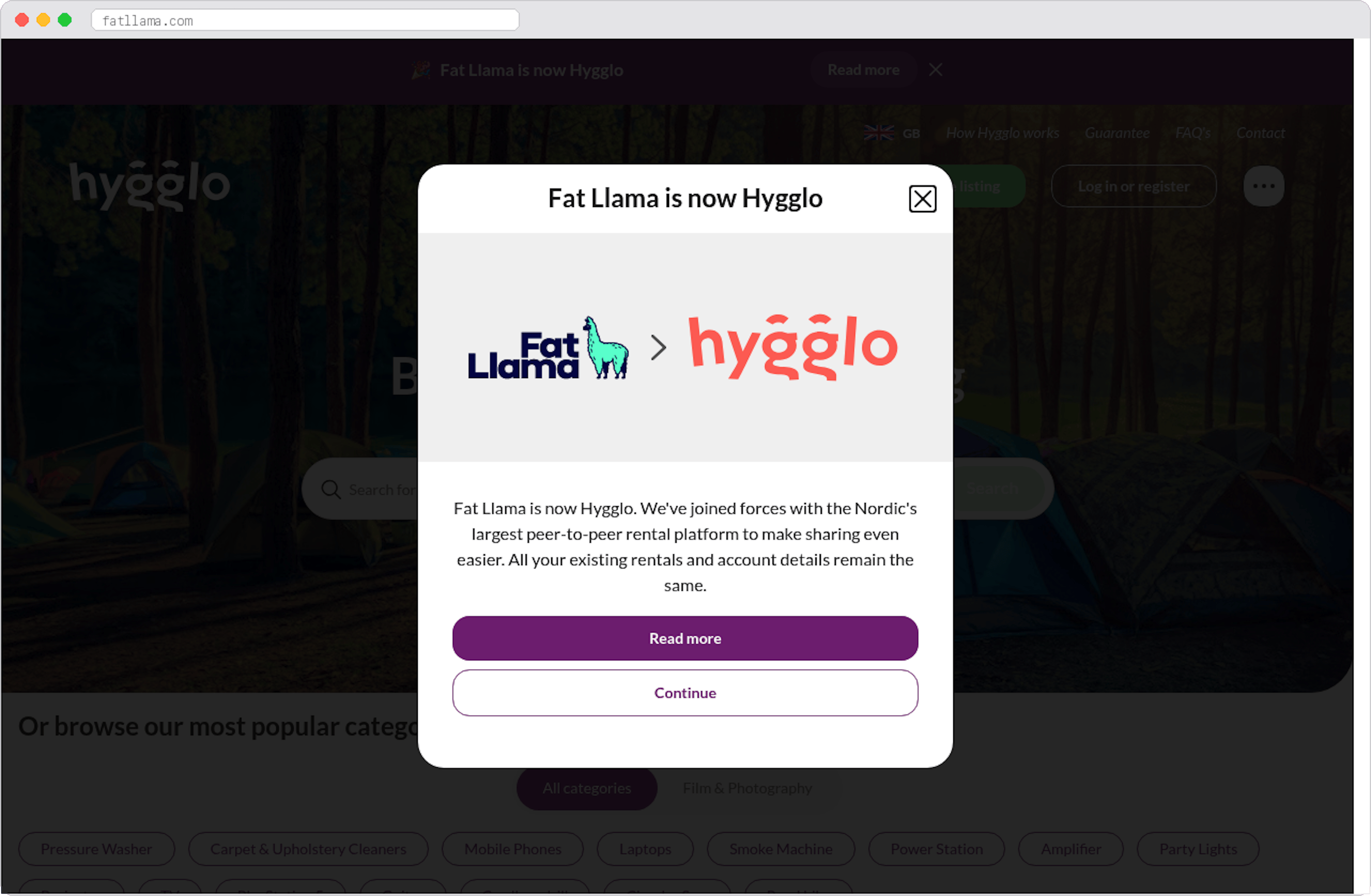 Fatllama marketplace homepage screenshot