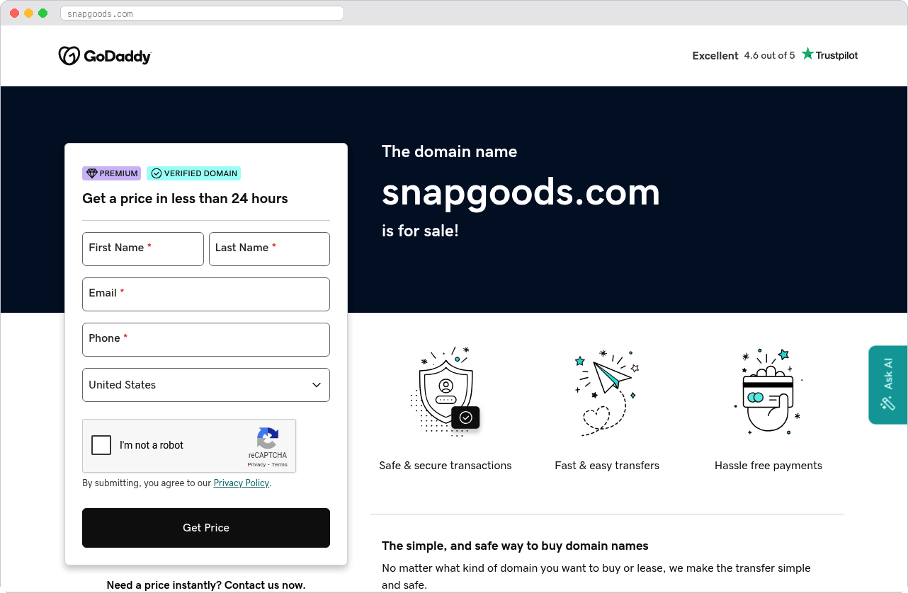 SnapGoods marketplace homepage screenshot
