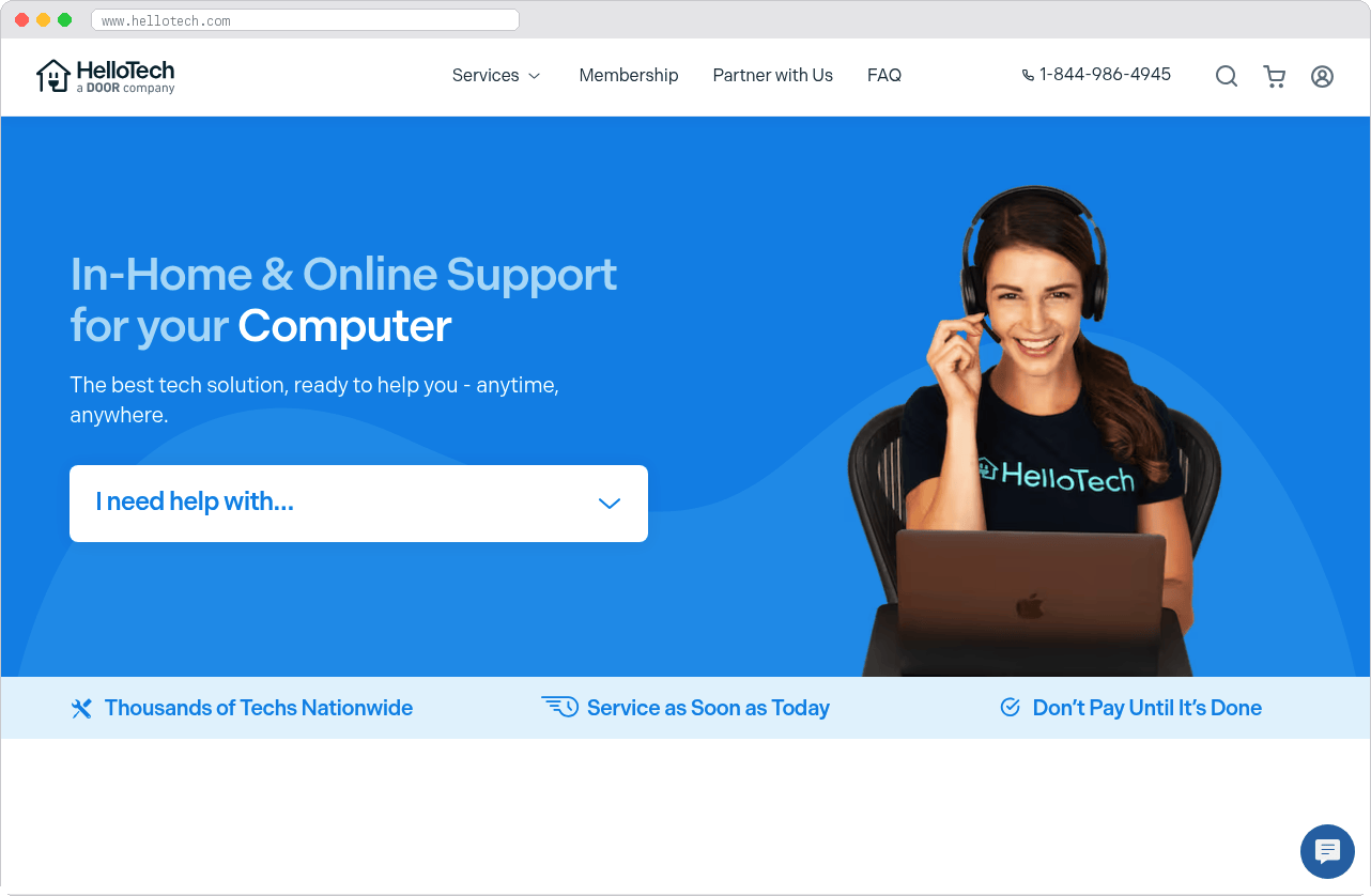 HelloTech marketplace homepage screenshot