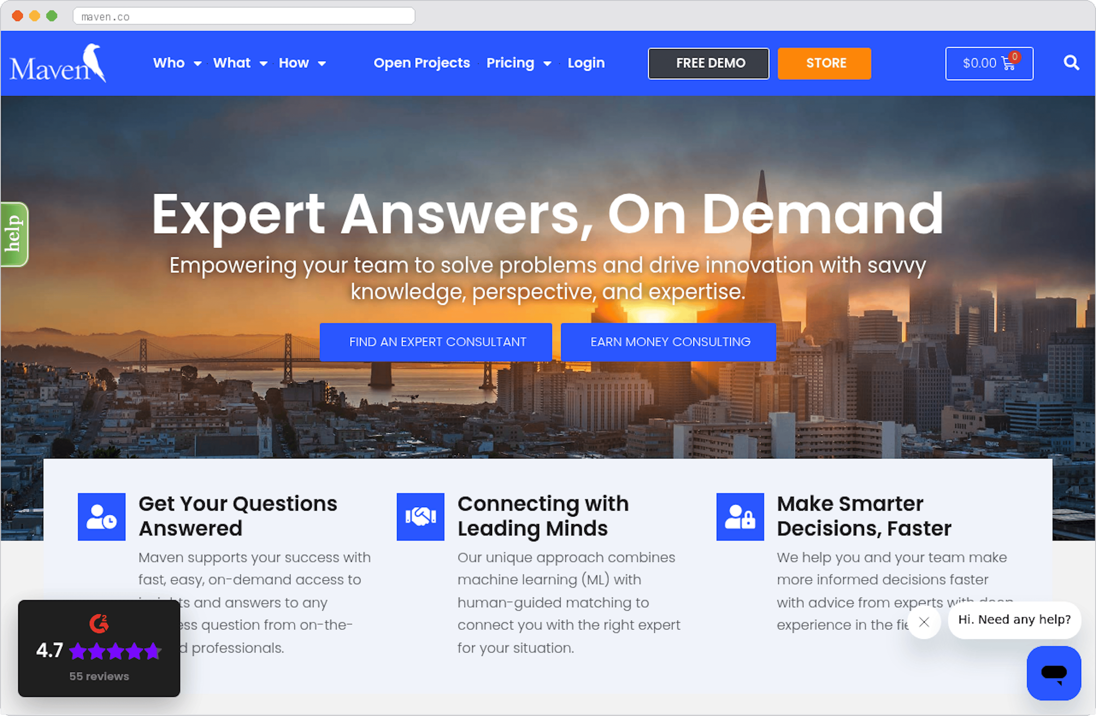 Maven marketplace homepage screenshot