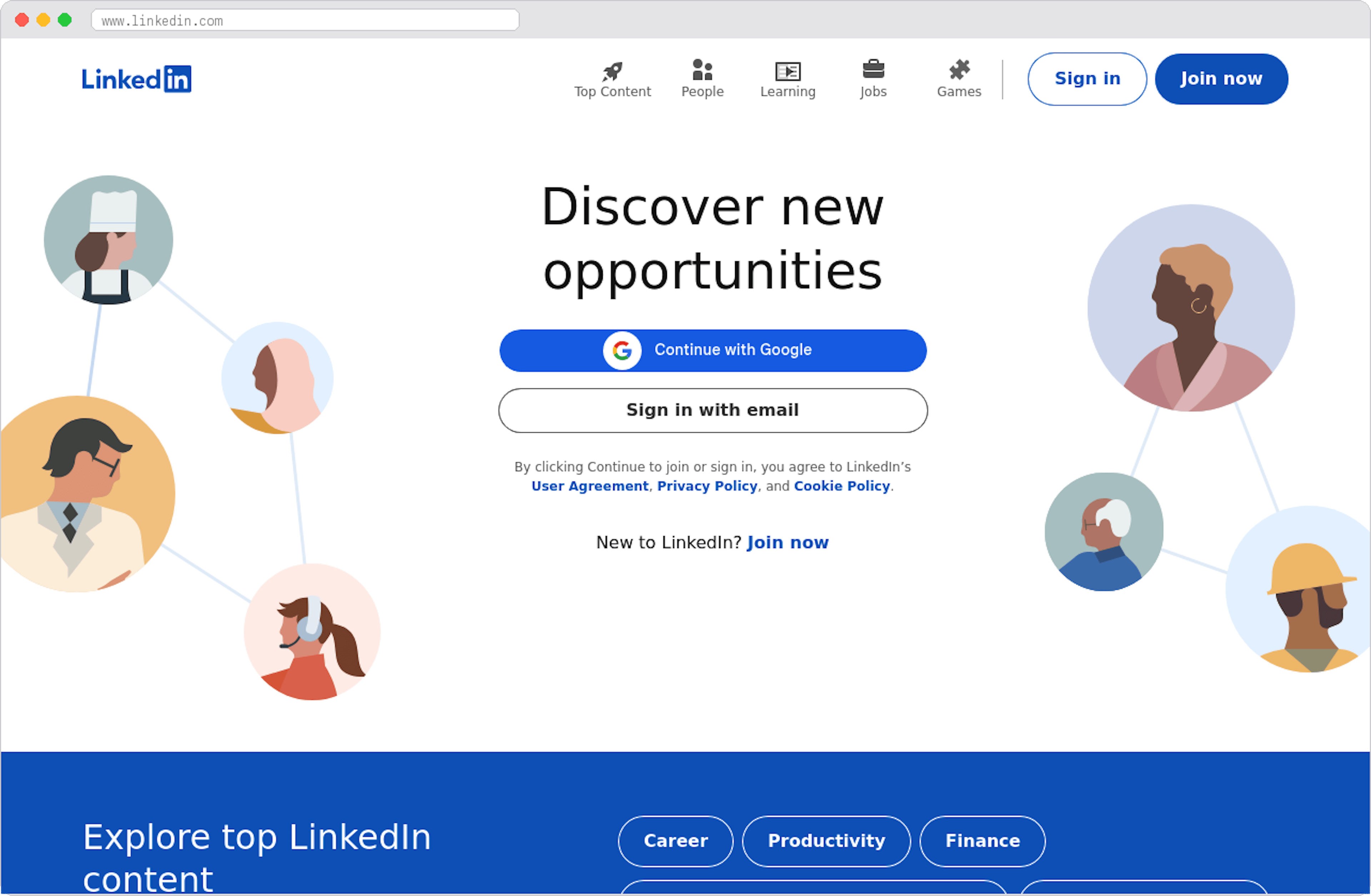 LinkedIn marketplace homepage screenshot