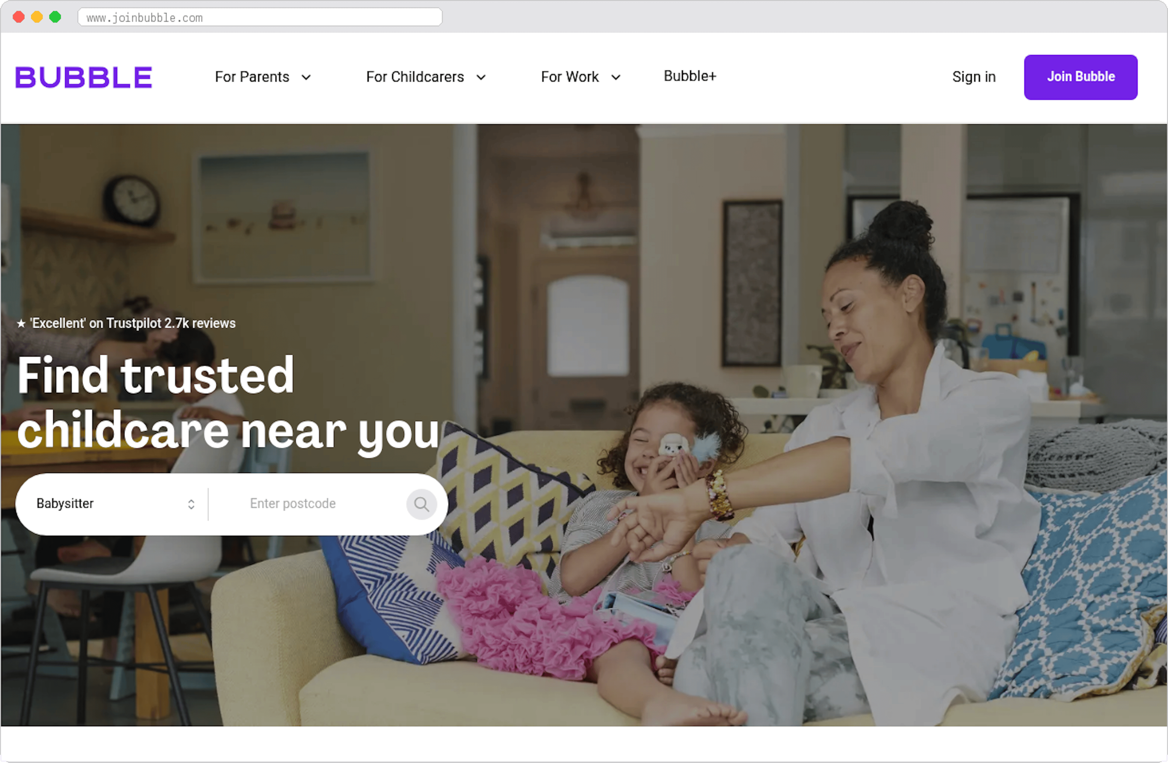 Bubble marketplace homepage screenshot