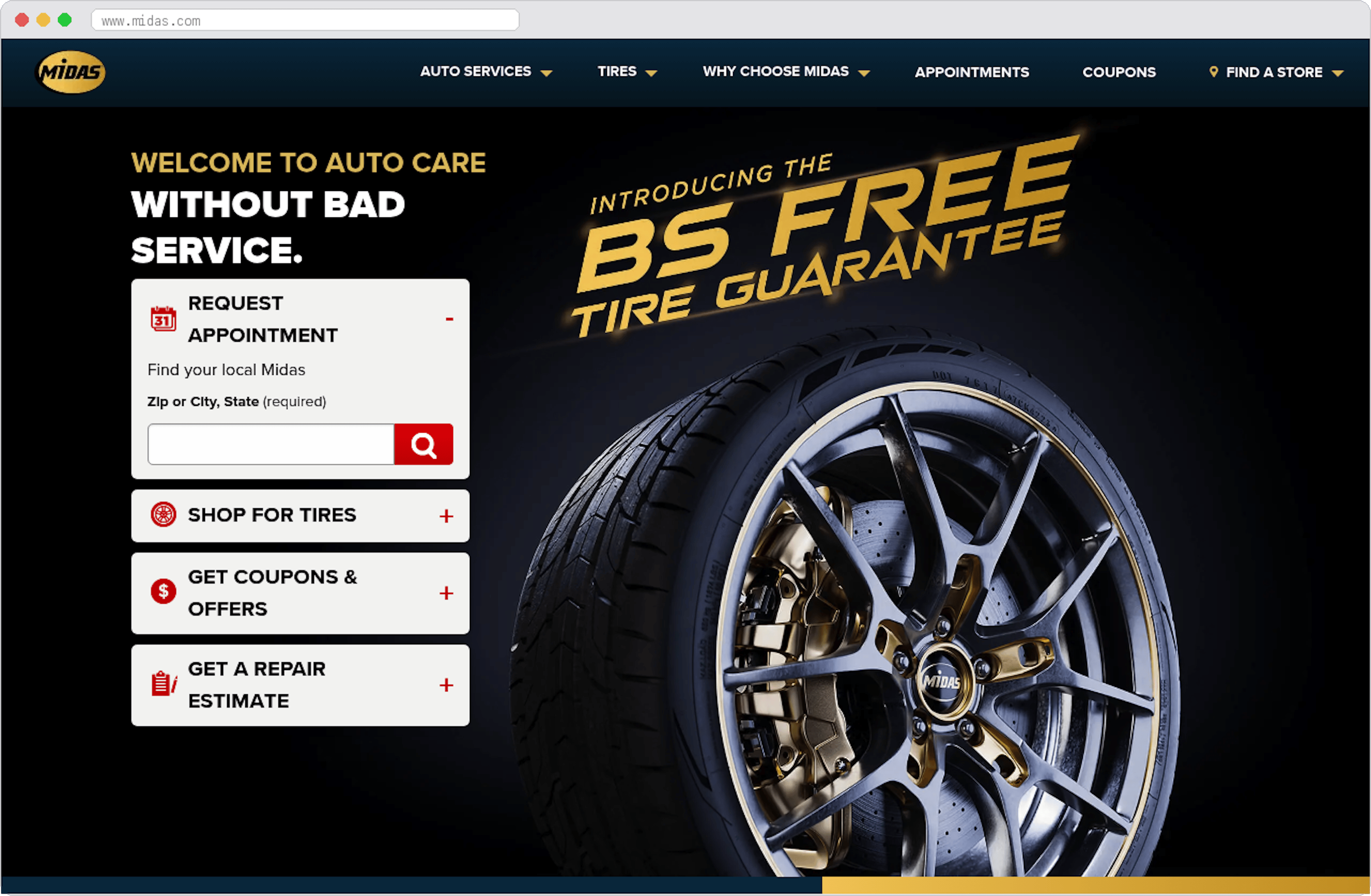 Midas marketplace homepage screenshot