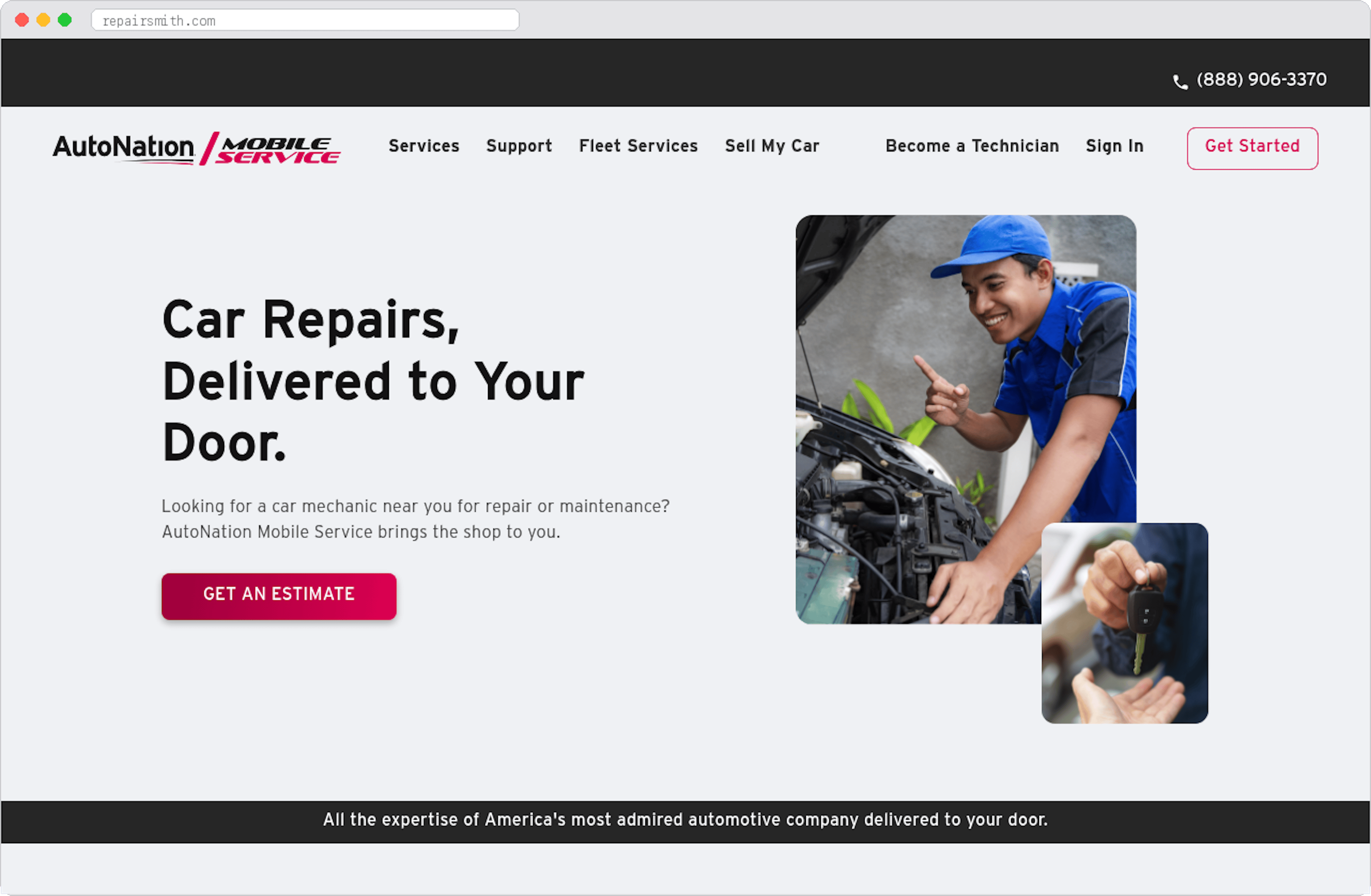 RepairSmith marketplace homepage screenshot