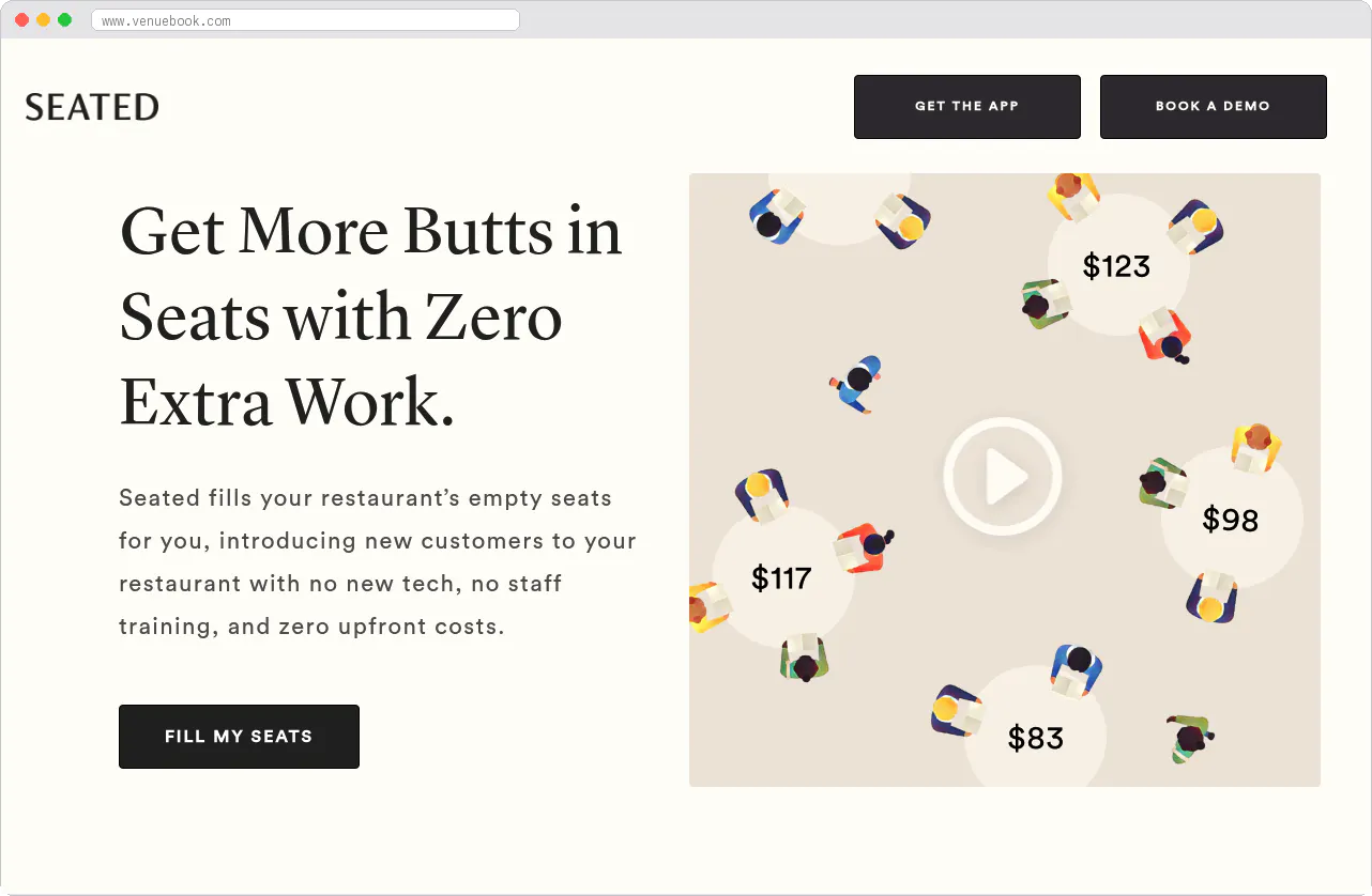 VenueBook marketplace homepage screenshot
