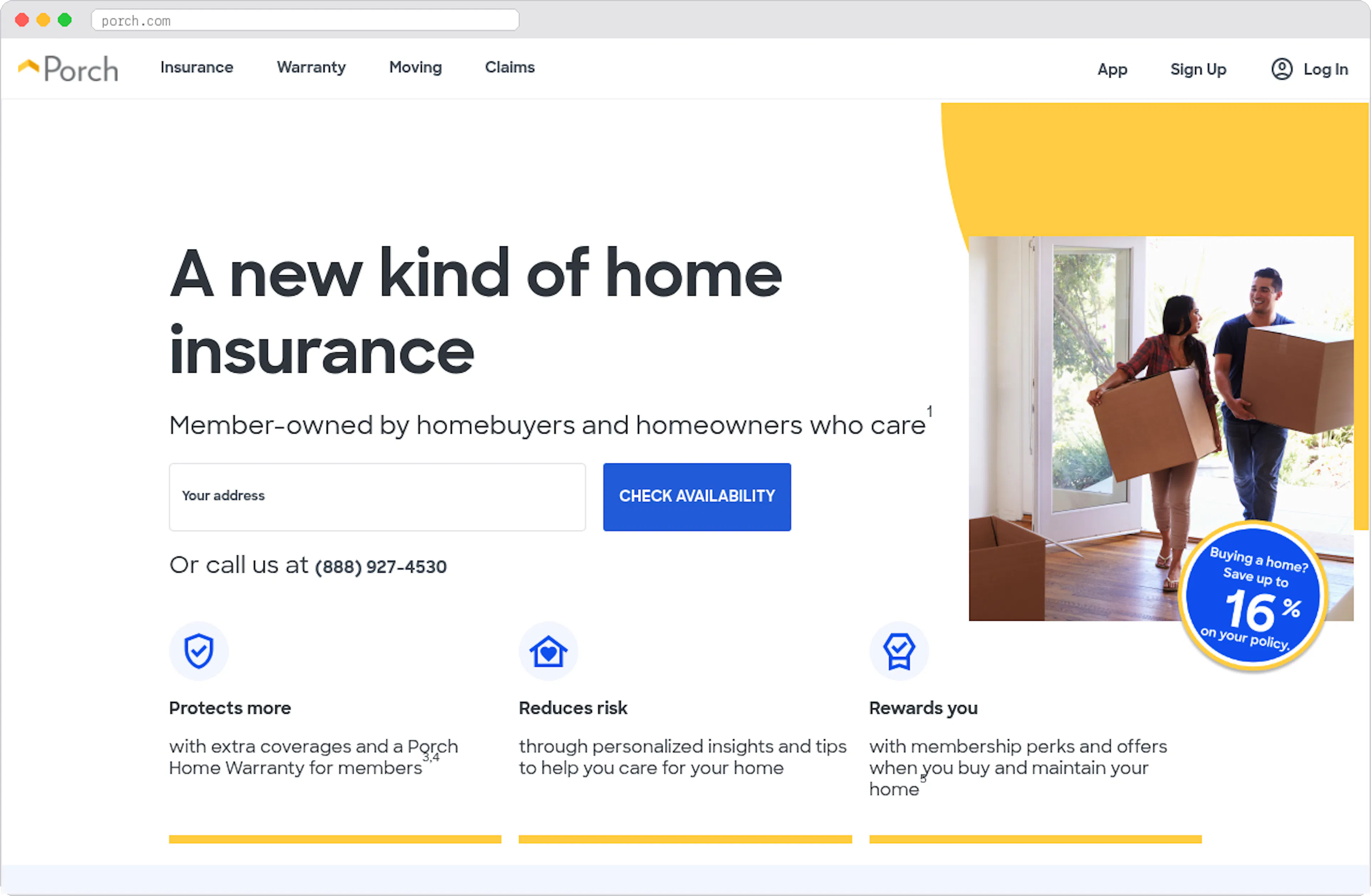 Porch marketplace homepage screenshot