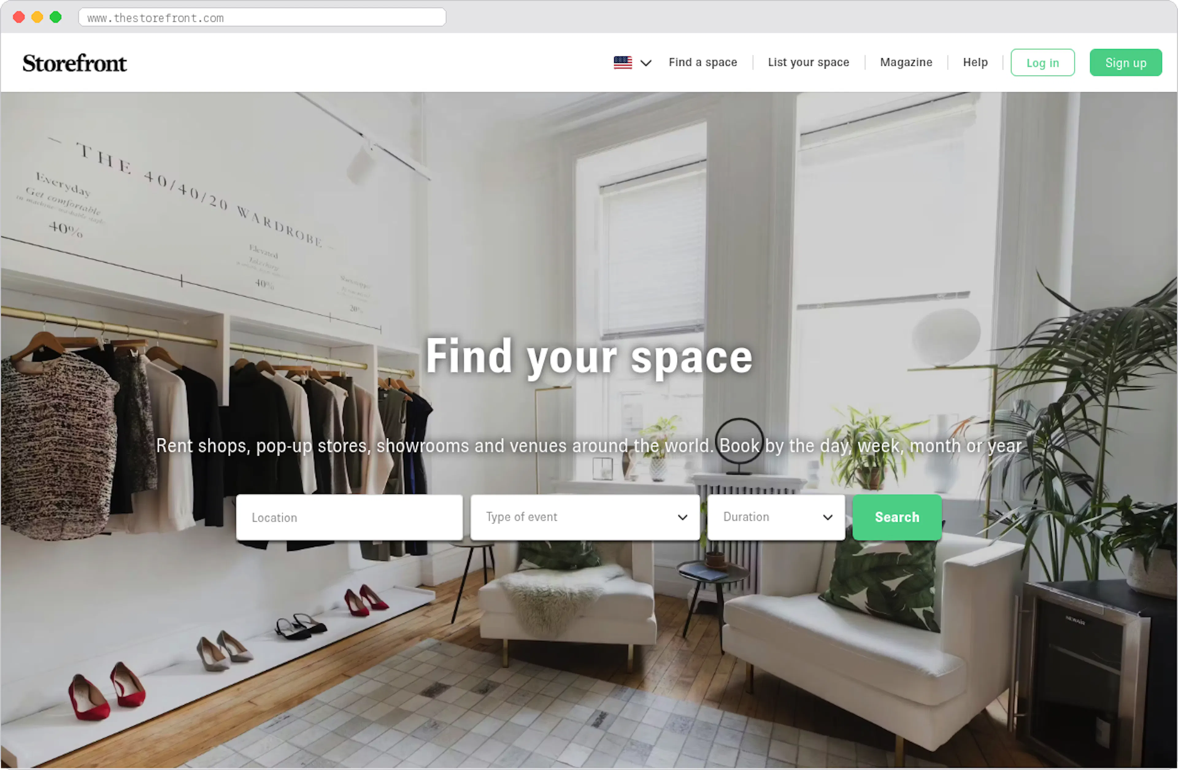 Storefront marketplace homepage screenshot