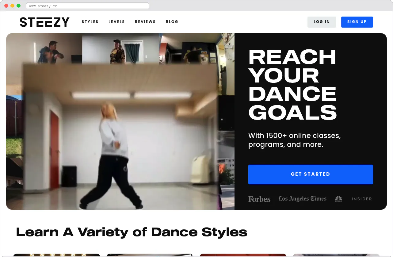 STEEZY Studio marketplace homepage screenshot