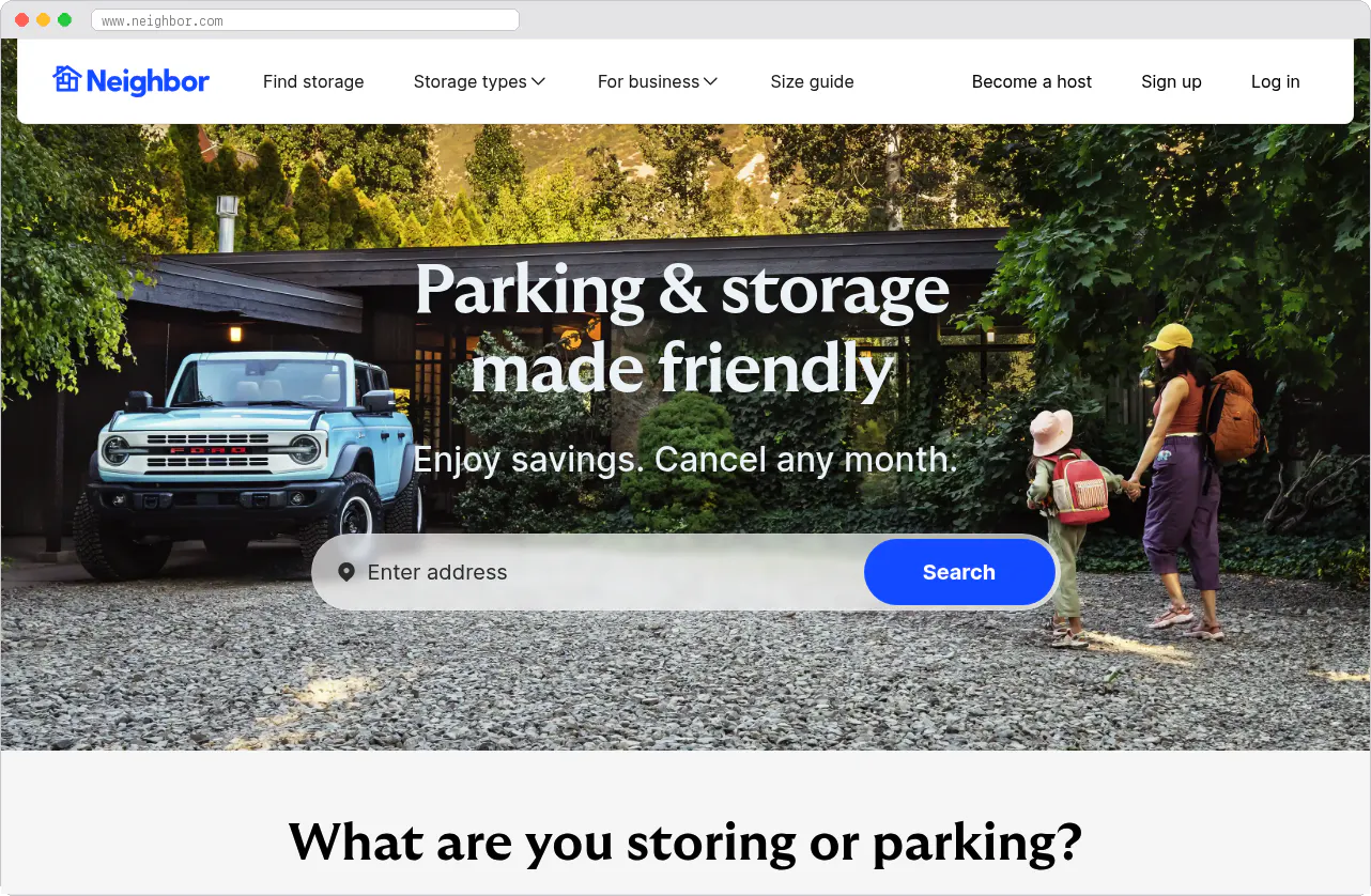 Neighbor marketplace homepage screenshot