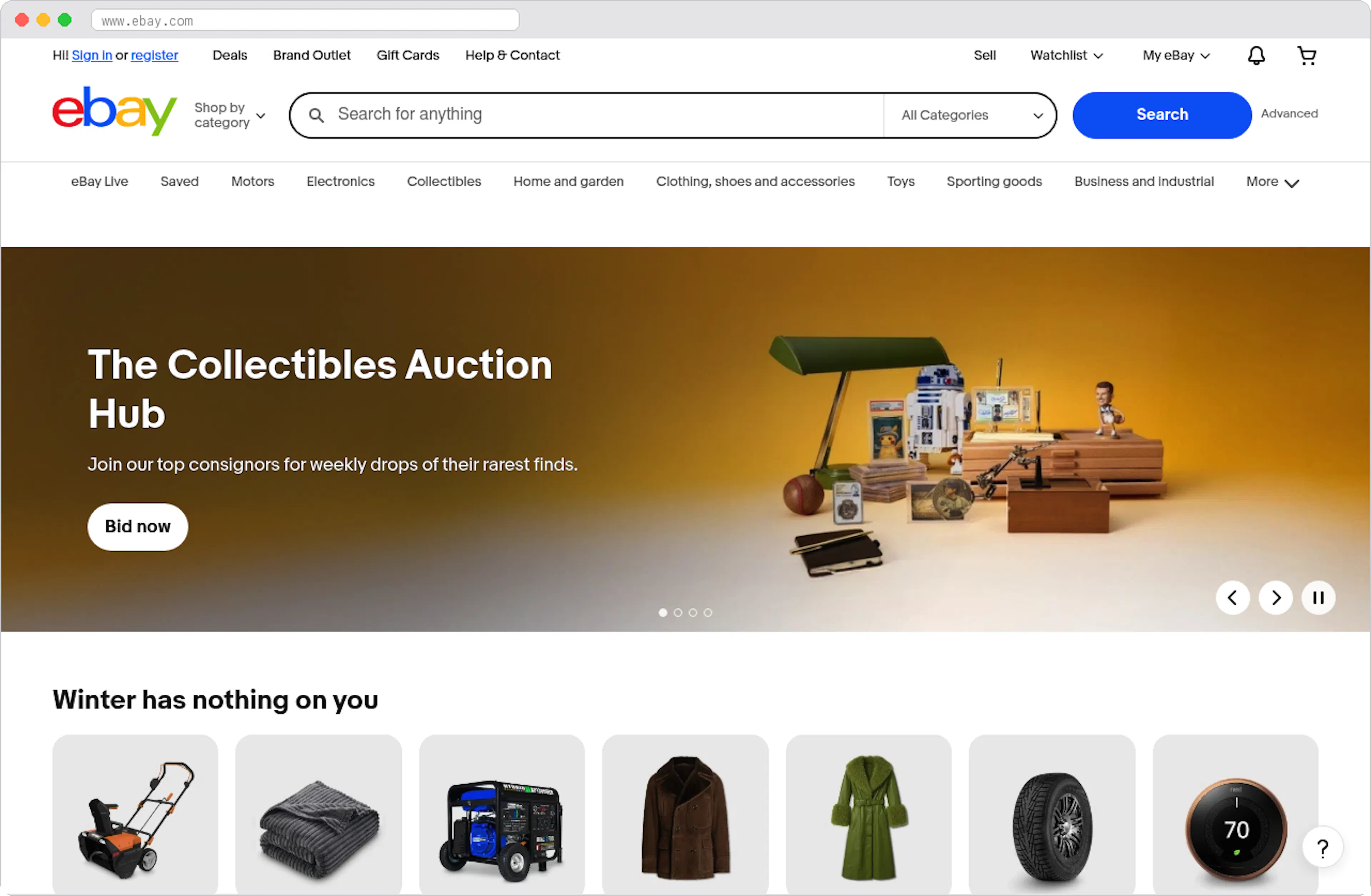 eBay marketplace homepage screenshot