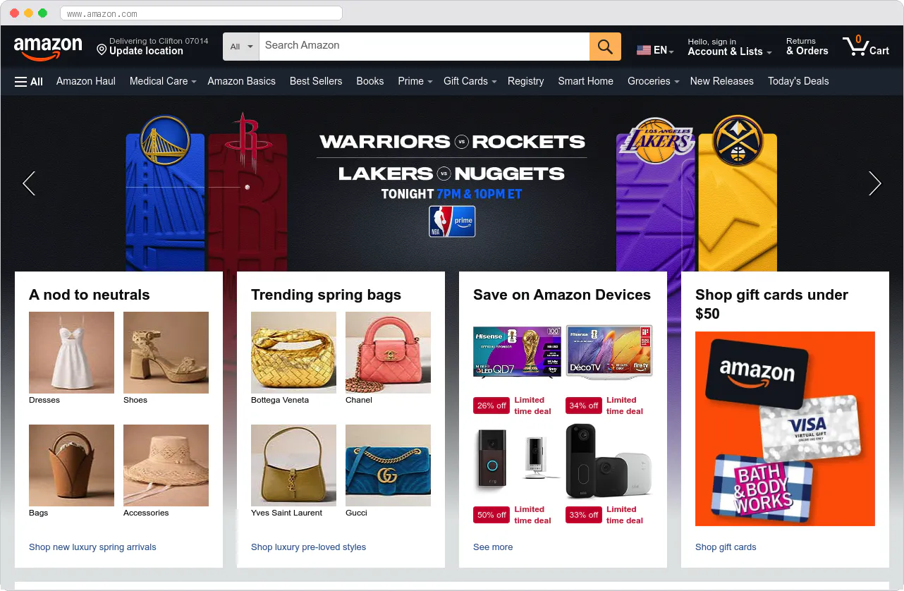 Amazon marketplace homepage screenshot