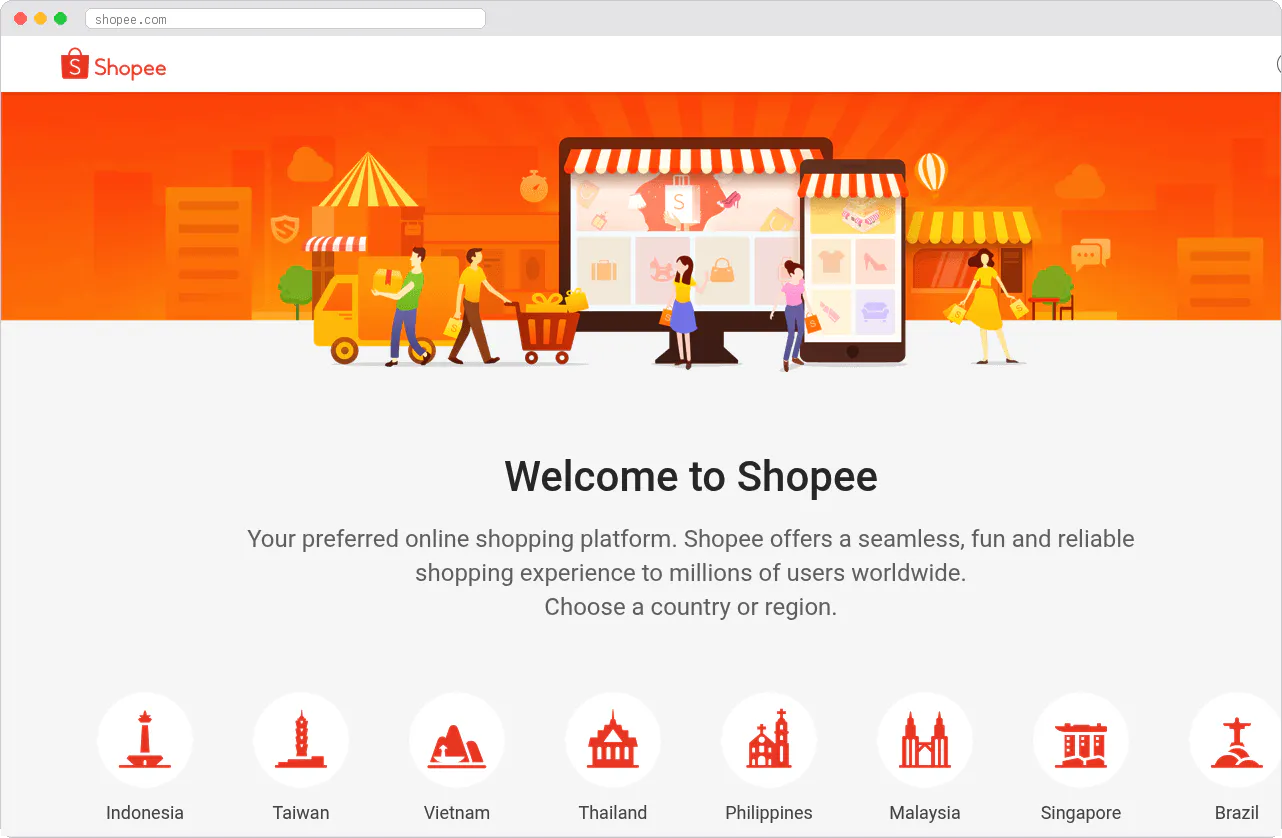 Shopee marketplace homepage screenshot