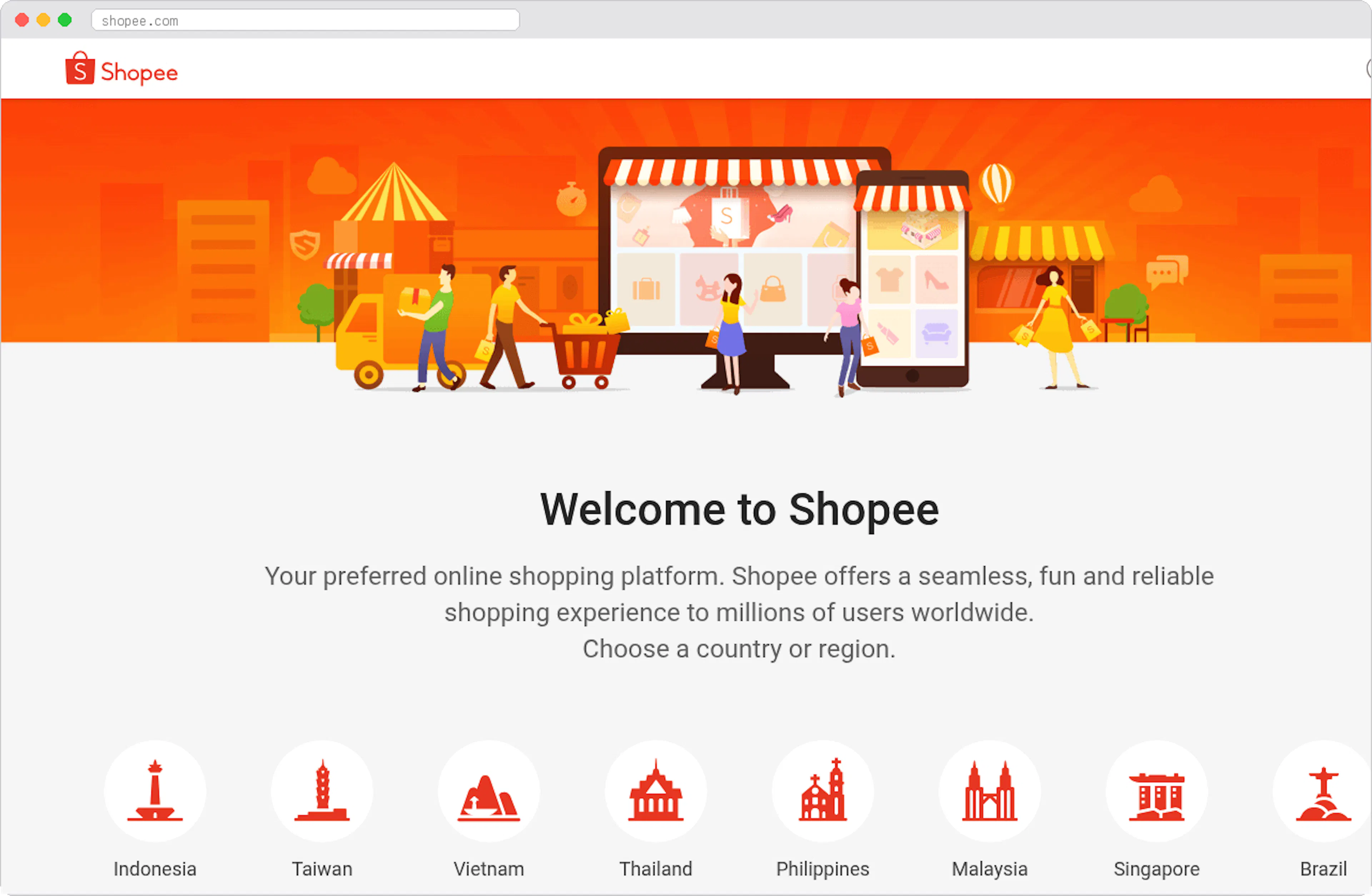 Shopee marketplace homepage screenshot